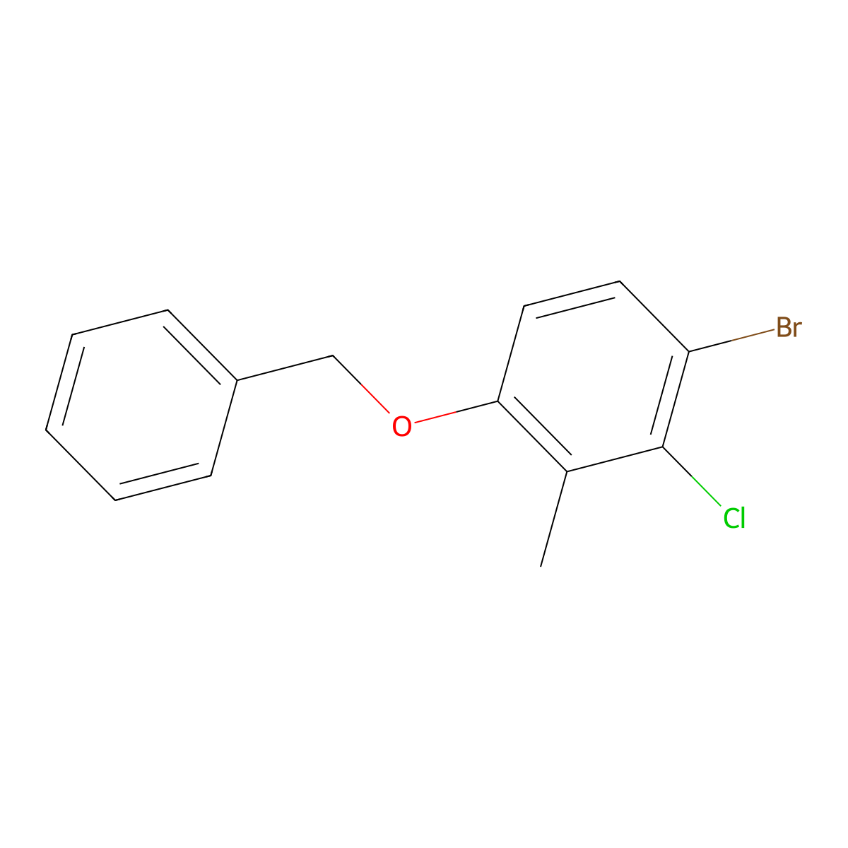 1-(Benzyloxy)-4-bromo-3-chloro-2-methylbenzene molecular structure, CAS 2379321-81-8