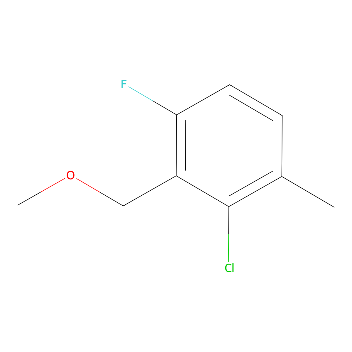 2-Chloro-4-fluoro-3-(methoxymethyl)-1-methylbenzene molecular structure, CAS 2379321-88-5