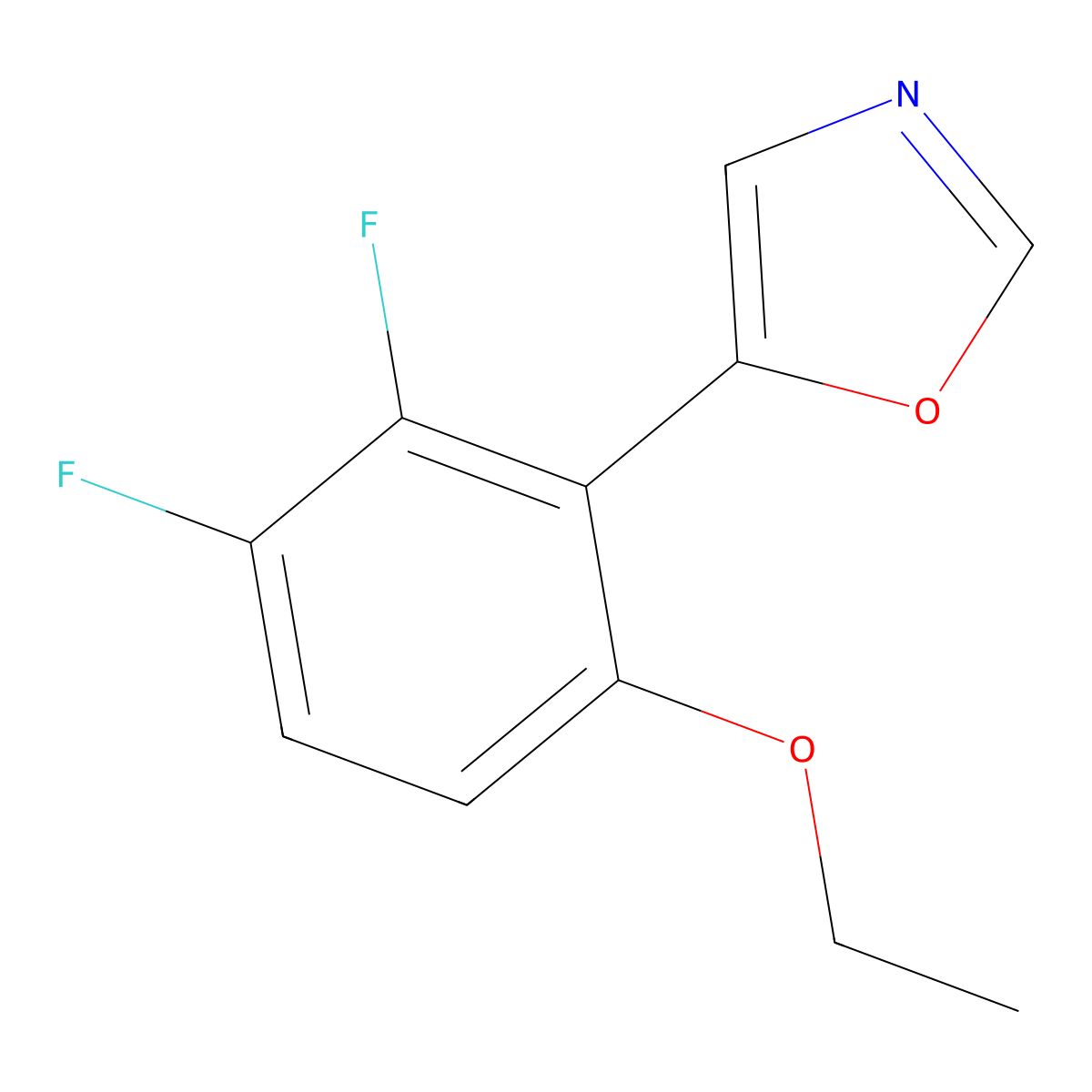 5-(6-Ethoxy-2,3-difluorophenyl)oxazole molecular structure, CAS 2379321-90-9