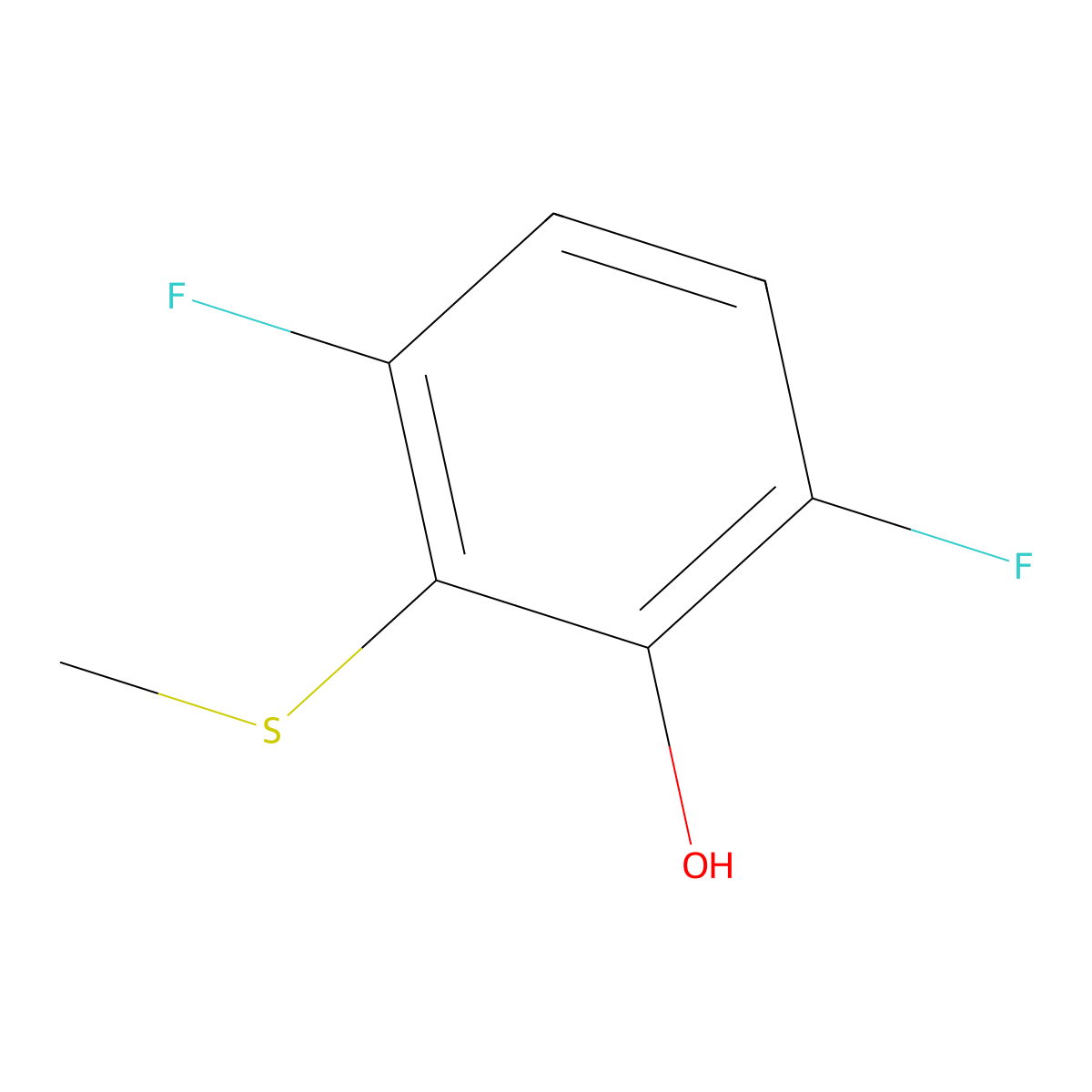 3,6-Difluoro-2-(methylthio)phenol molecular structure, CAS 2379321-96-5