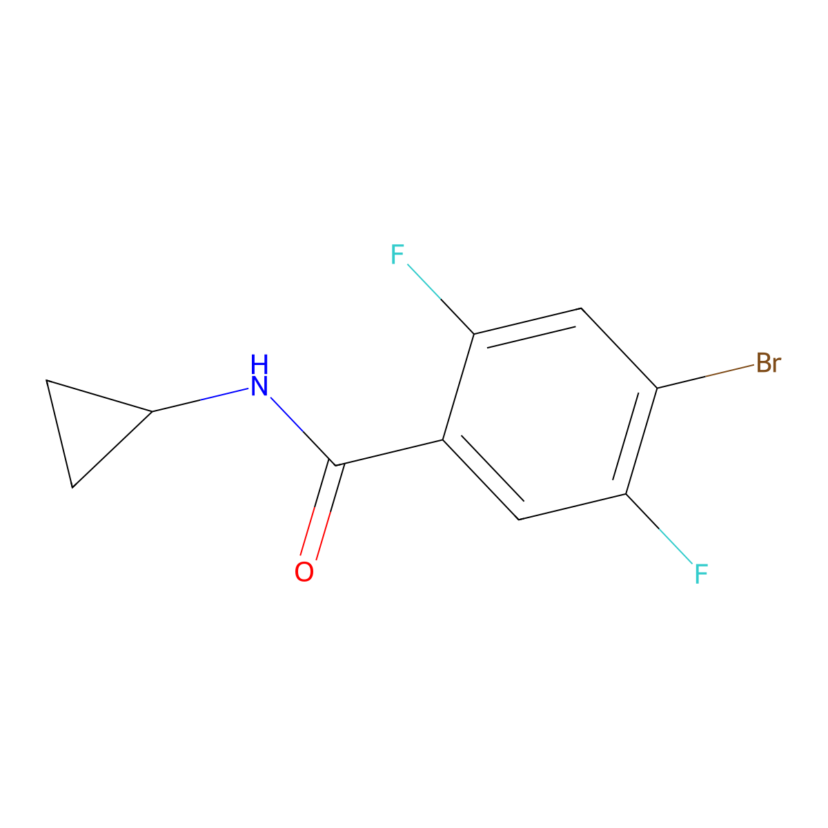 4-Bromo-N-cyclopropyl-2,5-difluorobenzamide molecular structure, CAS 2379322-00-4