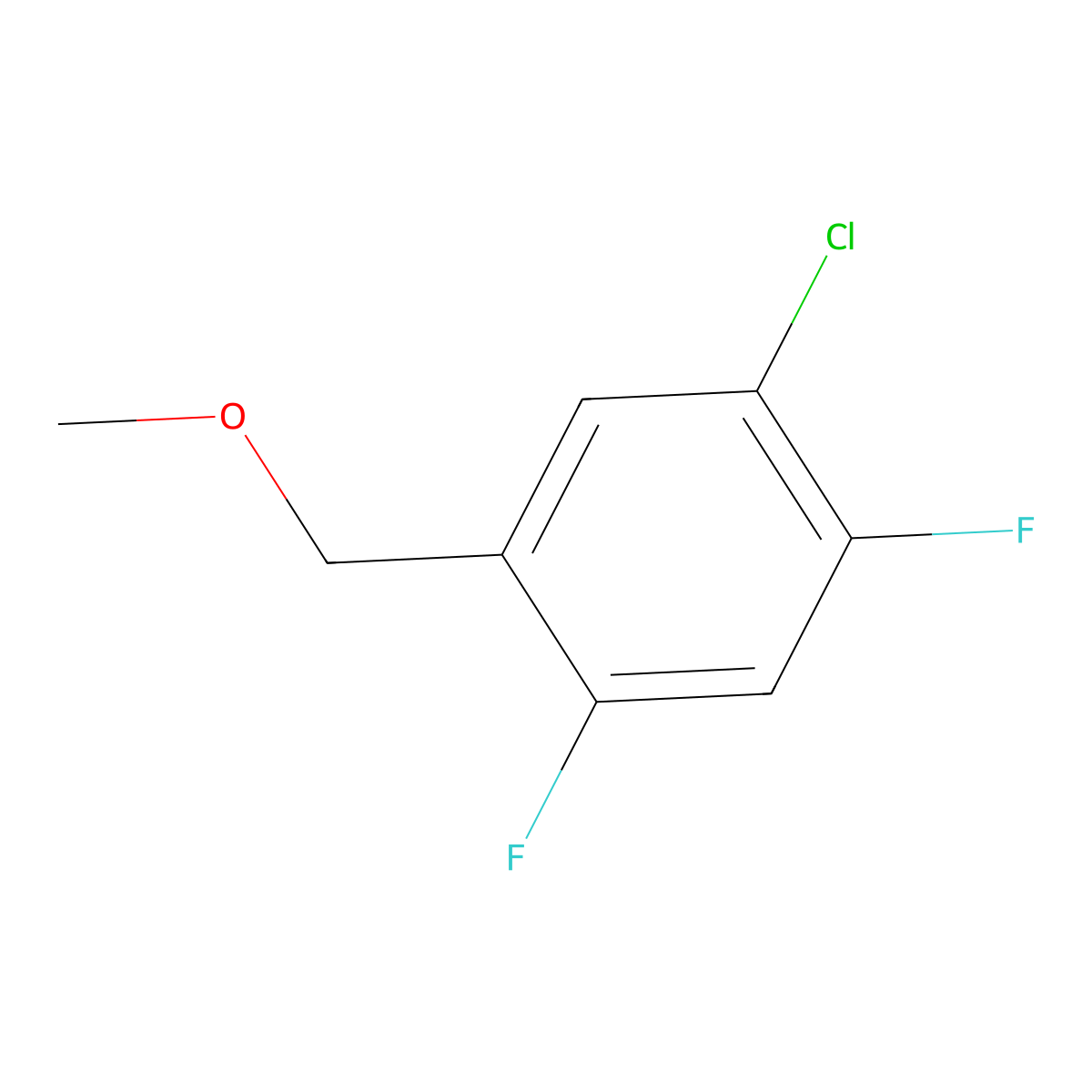 1-Chloro-2,4-difluoro-5-(methoxymethyl)benzene molecular structure, CAS 2379322-04-8