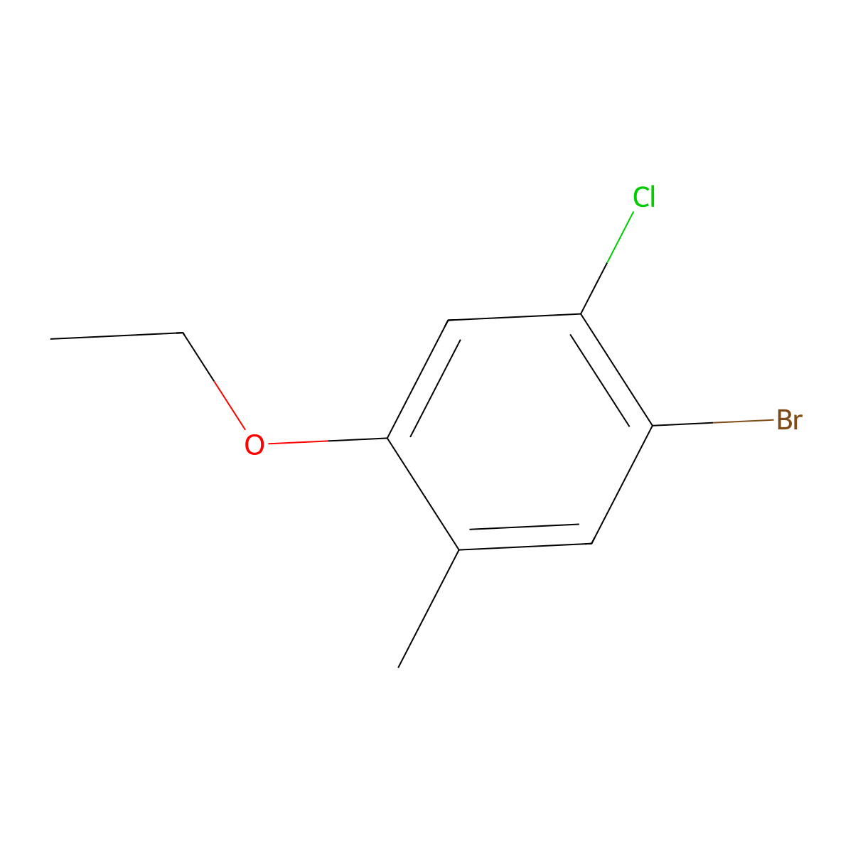 1-Bromo-2-chloro-4-ethoxy-5-methylbenzene molecular structure, CAS 2379322-07-1