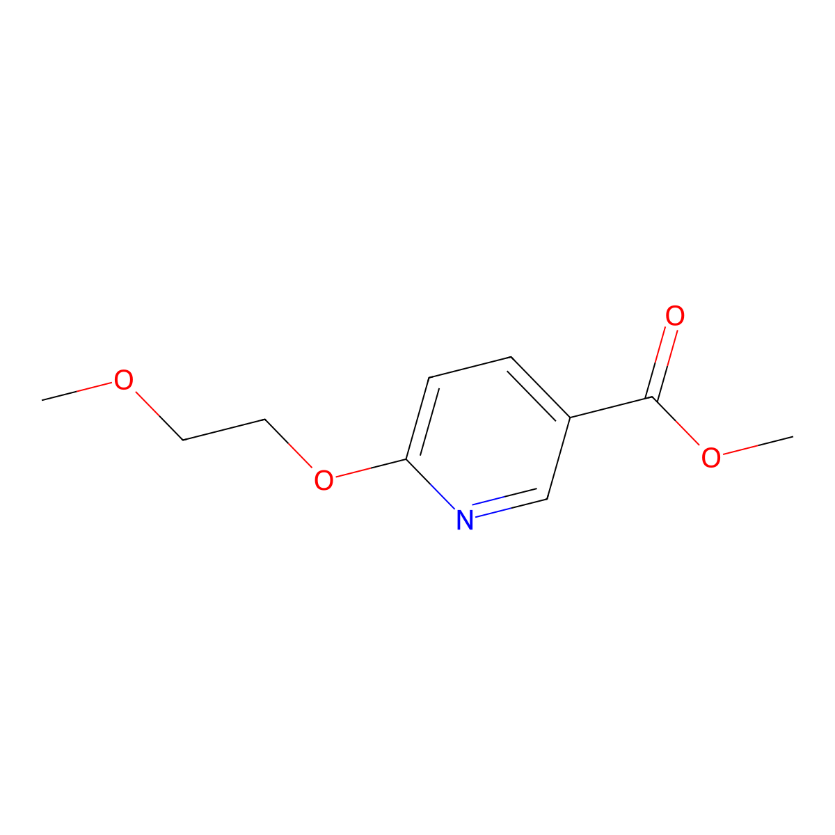 Methyl 6-(2-methoxyethoxy)nicotinate molecular structure, CAS 2379322-08-2