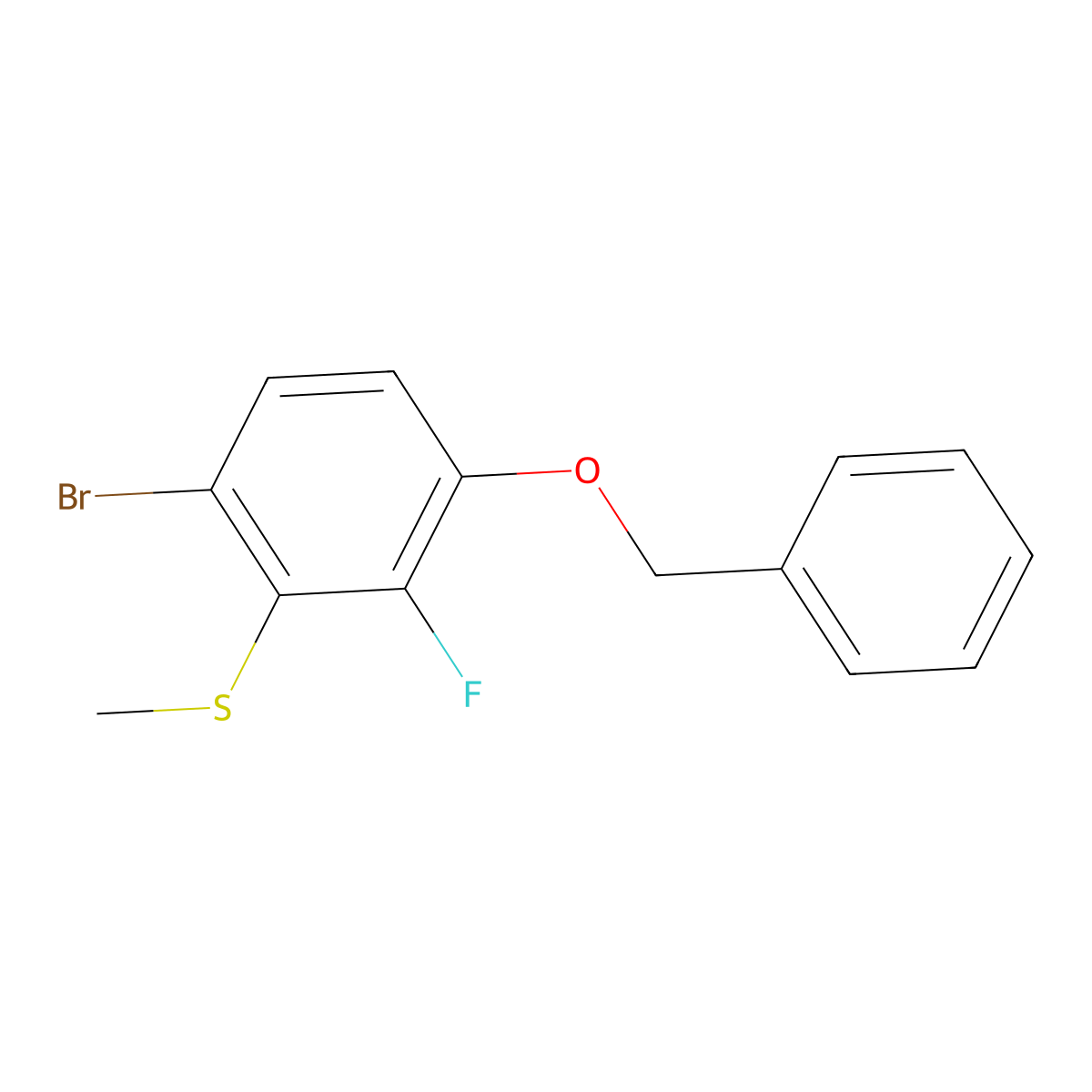 (3-(Benzyloxy)-6-bromo-2-fluorophenyl)(methyl)sulfane molecular structure, CAS 2379322-09-3