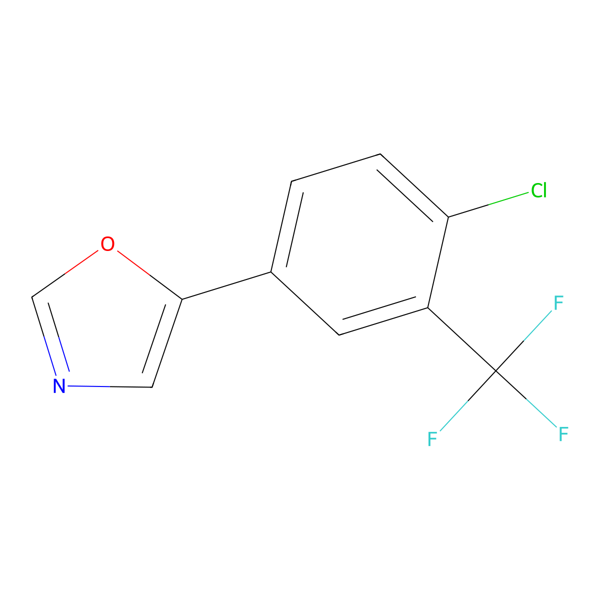 5-(4-Chloro-3-(trifluoromethyl)phenyl)oxazole molecular structure, CAS 2379322-13-9
