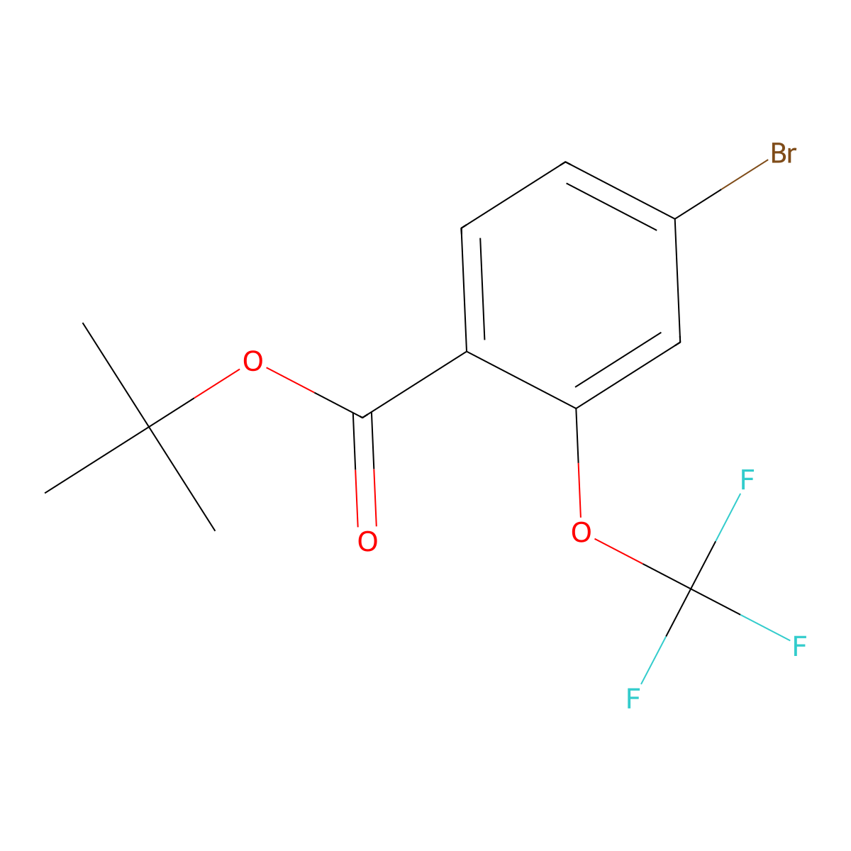 tert-Butyl 4-bromo-2-(trifluoromethoxy)benzoate molecular structure, CAS 2379322-16-2