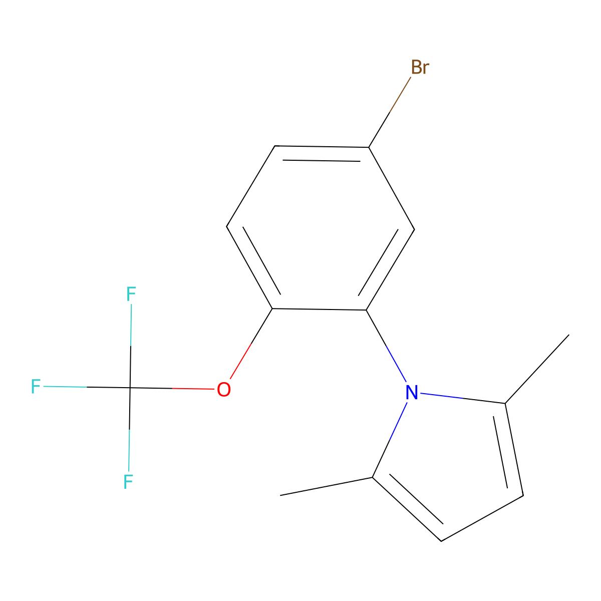 1-(5-Bromo-2-(trifluoromethoxy)phenyl)-2,5-dimethyl-1H-pyrrole molecular structure, CAS 2379322-25-3