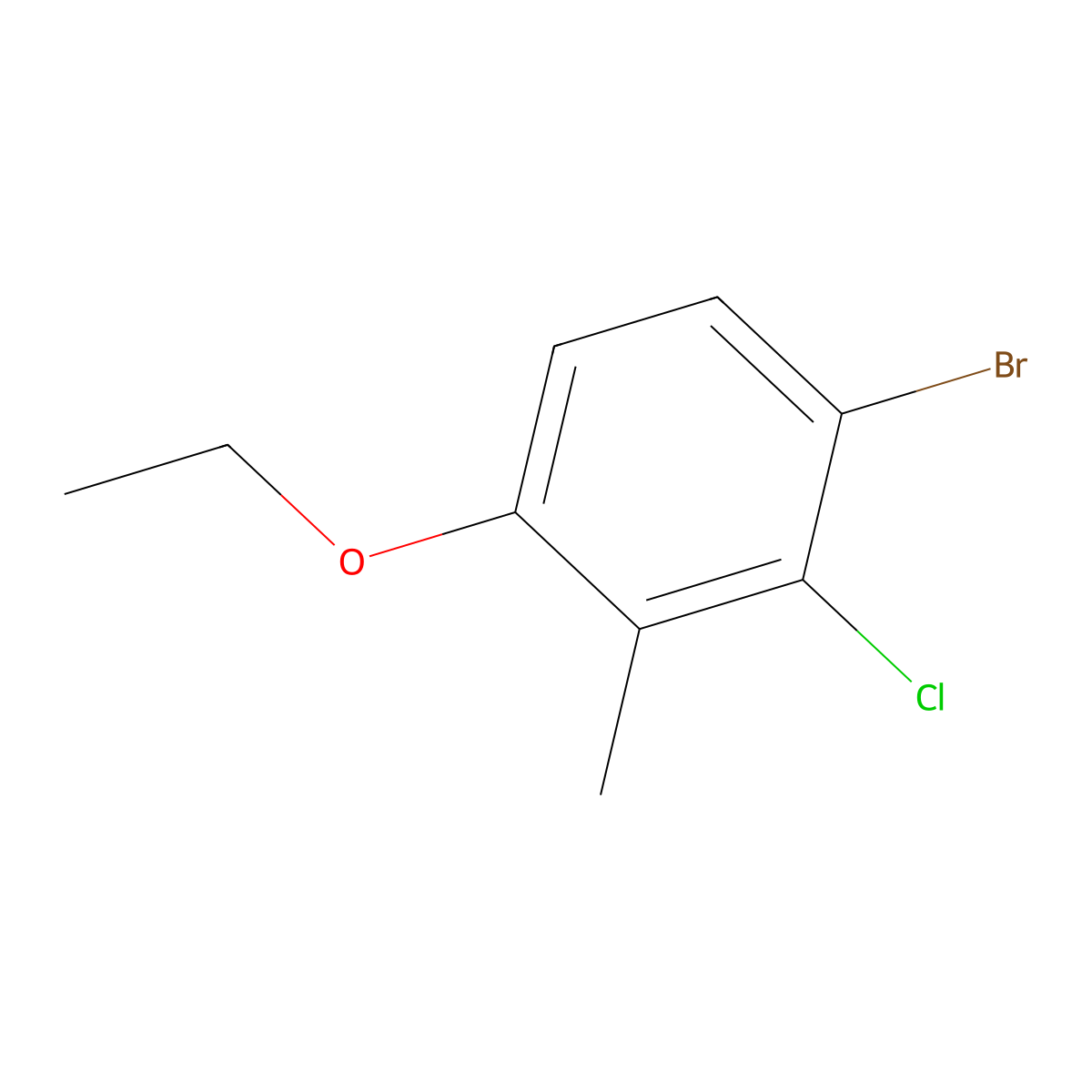 1-Bromo-2-chloro-4-ethoxy-3-methylbenzene molecular structure, CAS 2379322-33-3