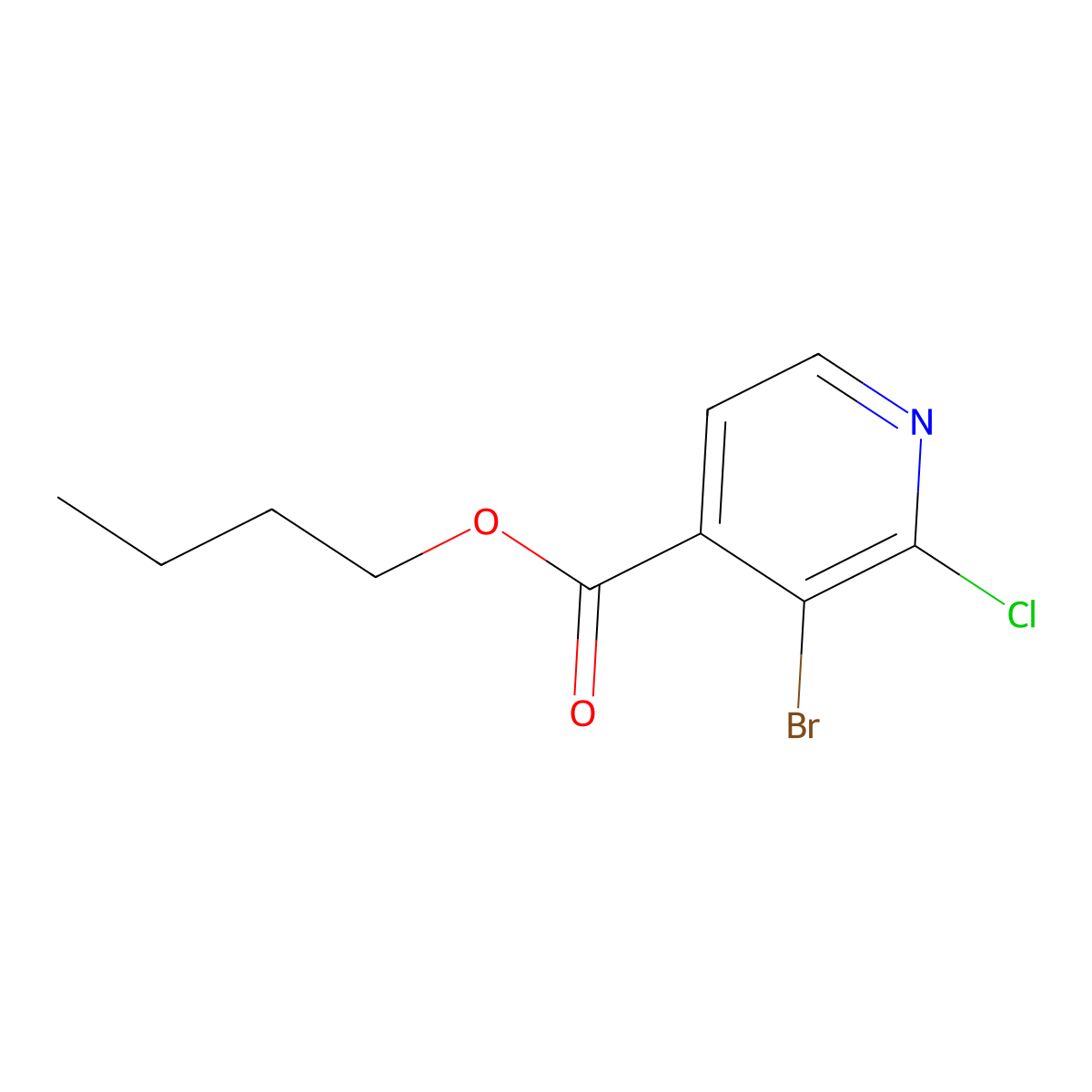 Butyl 3-bromo-2-chloroisonicotinate molecular structure, CAS 2379322-37-7