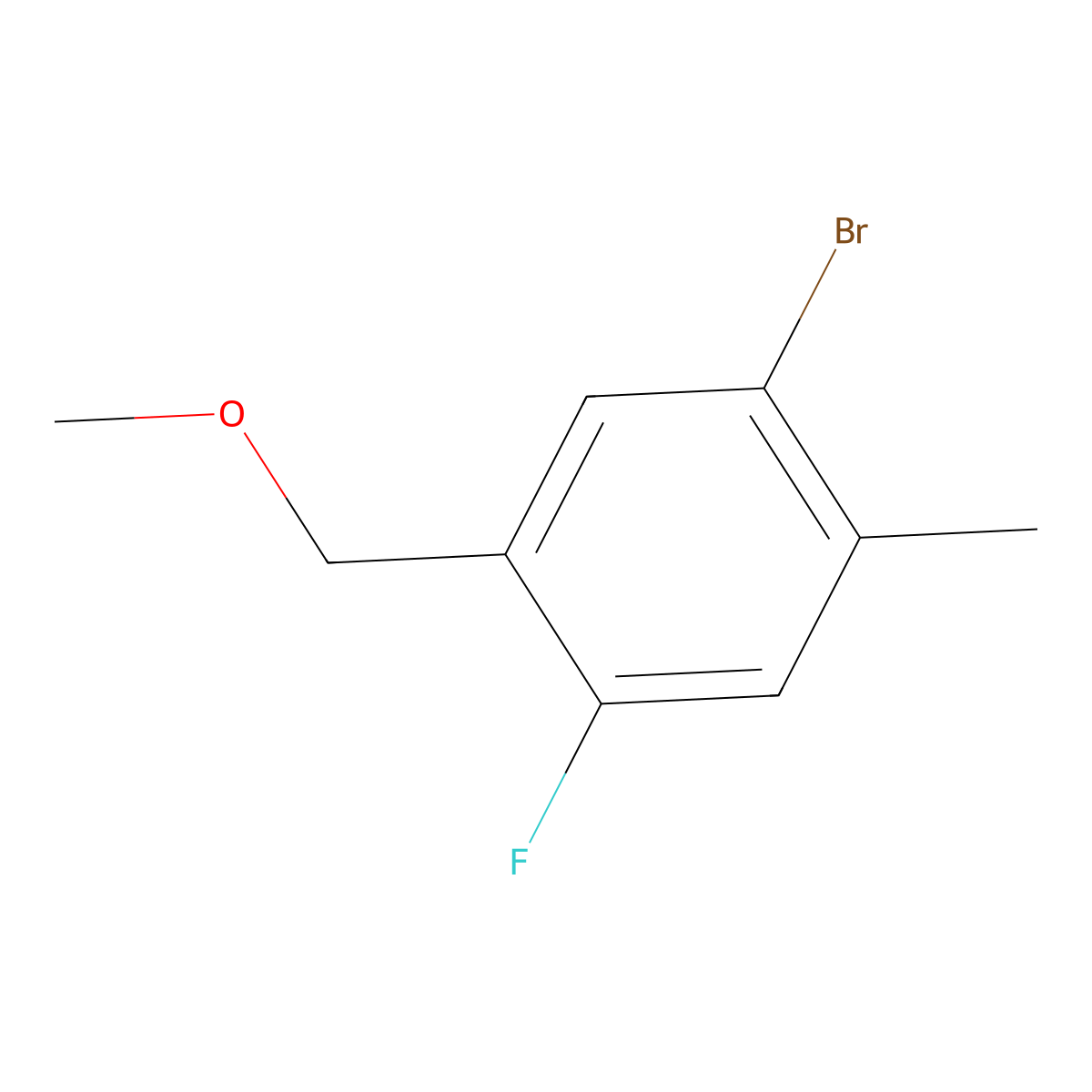 1-Bromo-4-fluoro-5-(methoxymethyl)-2-methylbenzene molecular structure, CAS 2379322-41-3