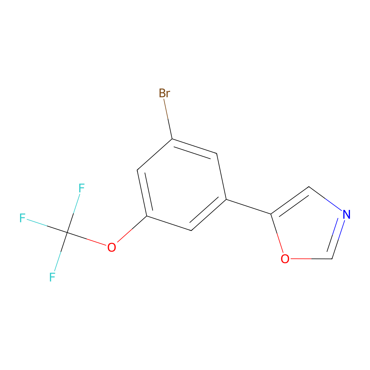 5-(3-Bromo-5-(trifluoromethoxy)phenyl)oxazole molecular structure, CAS 2379322-47-9