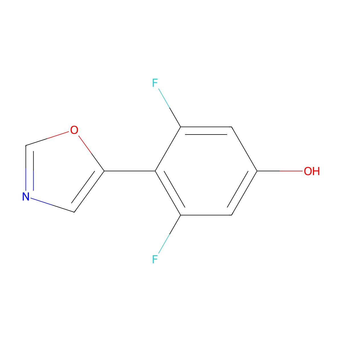 3,5-Difluoro-4-(oxazol-5-yl)phenol molecular structure, CAS 2379322-48-0