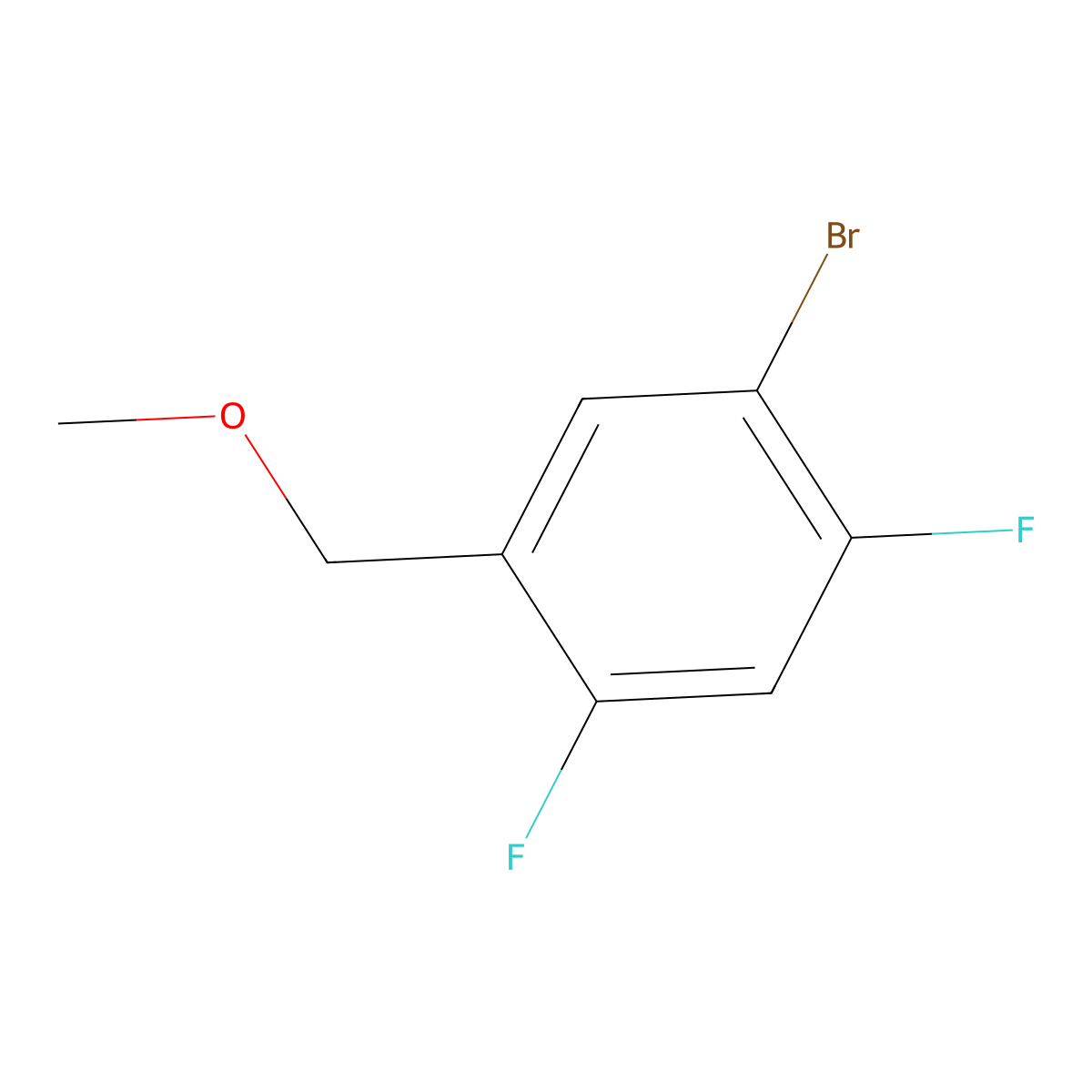 1-Bromo-2,4-difluoro-5-(methoxymethyl)benzene molecular structure, CAS 2379322-52-6