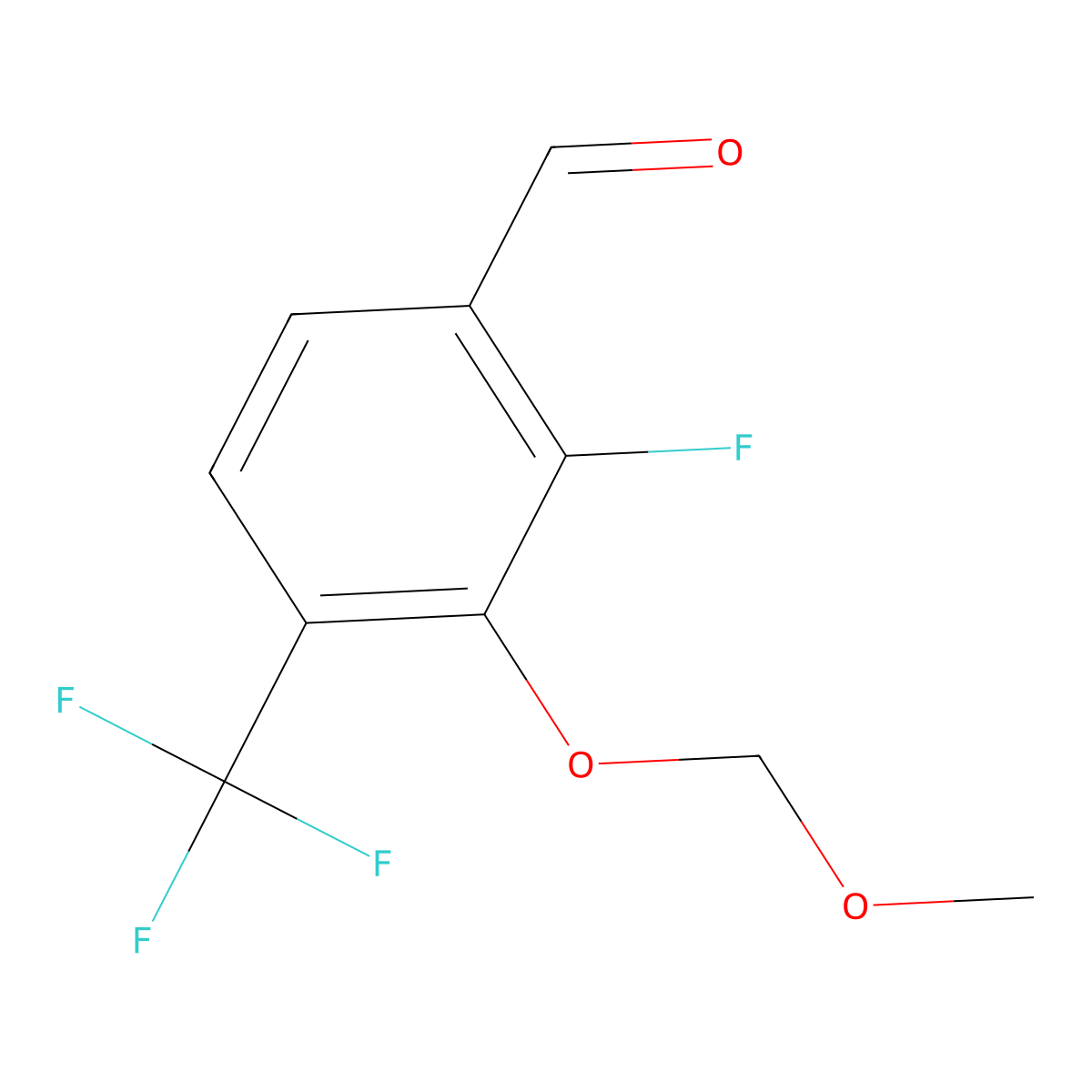 2-Fluoro-3-(methoxymethoxy)-4-(trifluoromethyl)benzaldehyde molecular structure, CAS 2379322-61-7