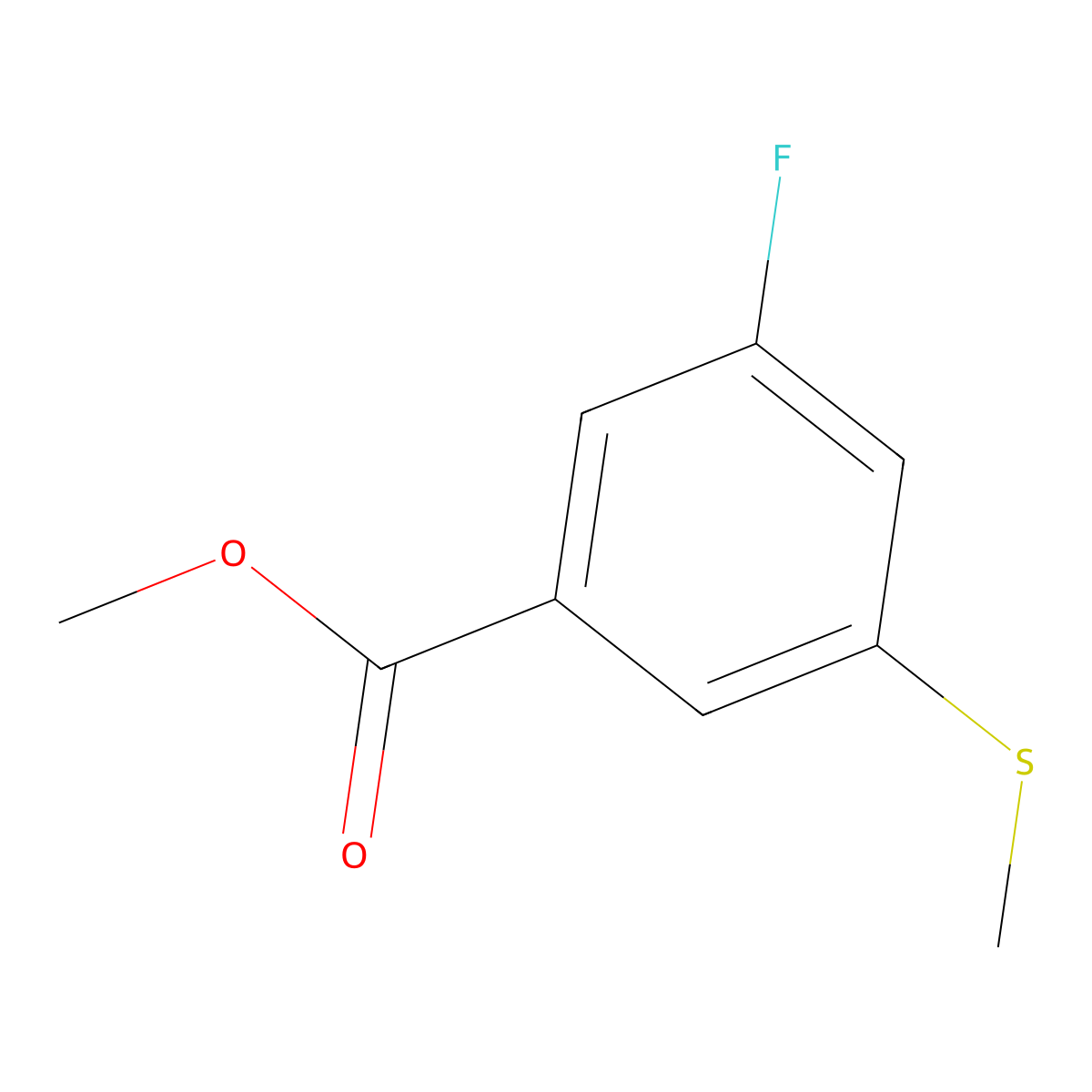 Methyl 3-fluoro-5-(methylthio)benzoate molecular structure, CAS 2379322-70-8