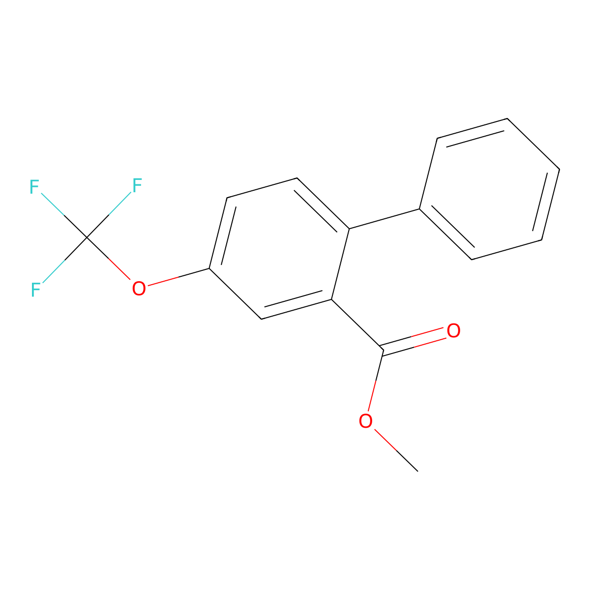 Methyl 4-(trifluoromethoxy)-[1,1'-biphenyl]-2-carboxylate molecular structure, CAS 2379322-71-9