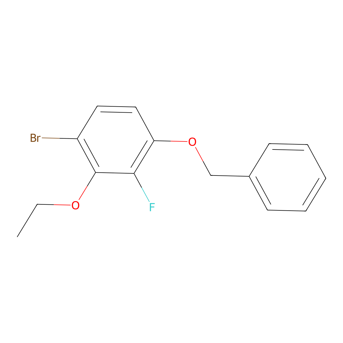 1-(Benzyloxy)-4-bromo-3-ethoxy-2-fluorobenzene molecular structure, CAS 2379322-76-4