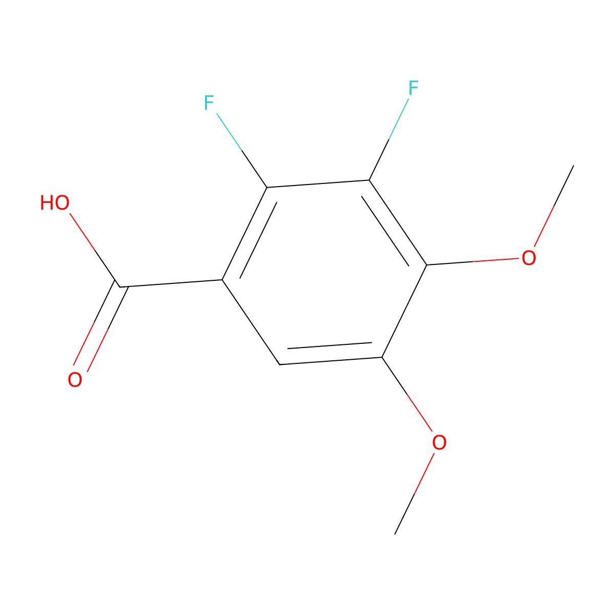 2,3-Difluoro-4,5-dimethoxybenzoic acid molecular structure, CAS 2379322-78-6