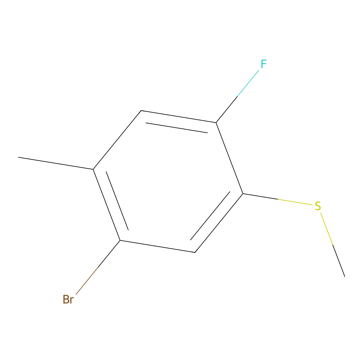 (5-Bromo-2-fluoro-4-methylphenyl)(methyl)sulfane molecular structure, CAS 2379322-83-3