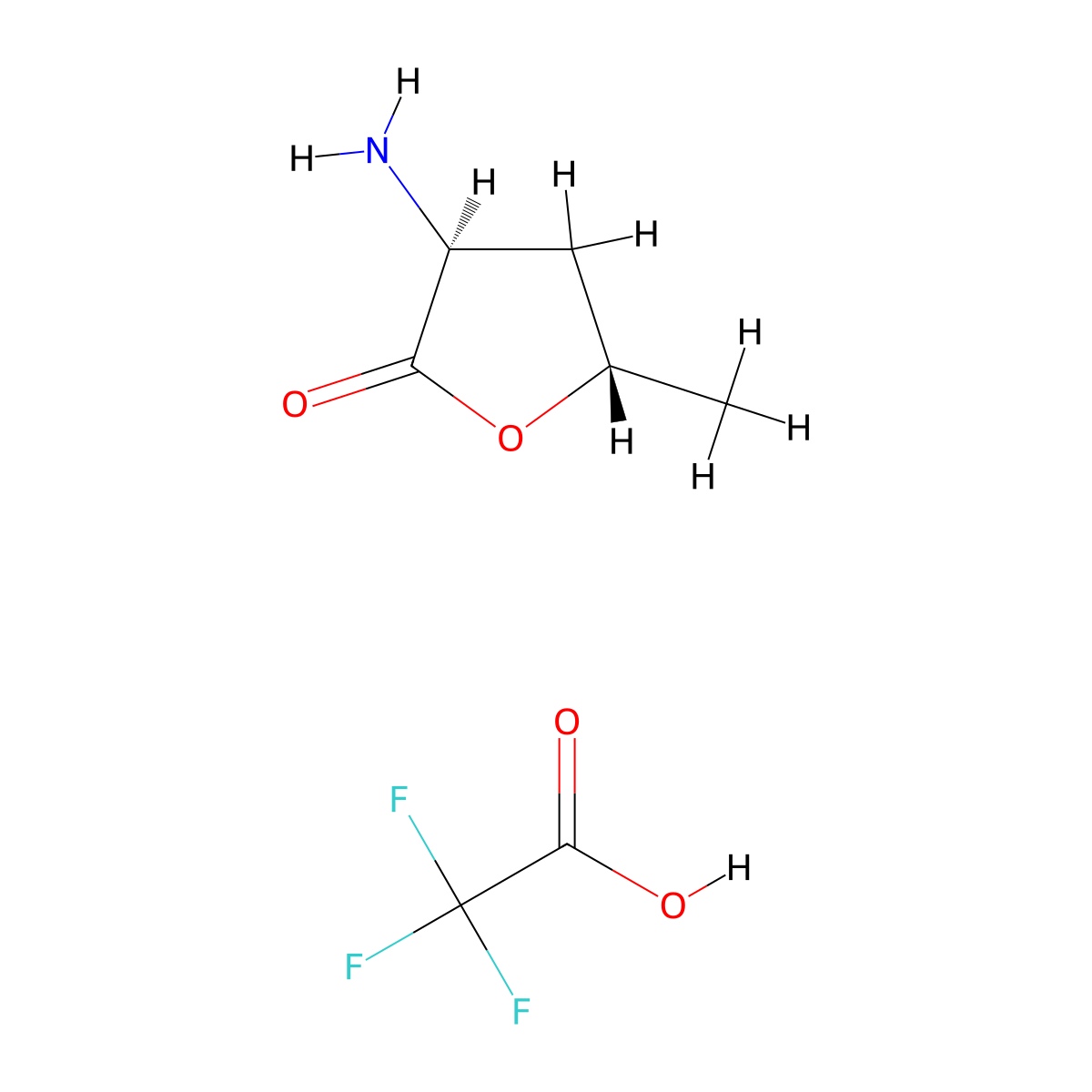 (3S,5S)-3-amino-5-methyloxolan-2-one, trifluoroacetic acid molecular structure, CAS 2379348-33-9