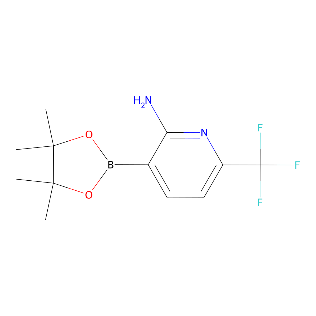 3-(4,4,5,5-Tetramethyl-1,3,2-dioxaborolan-2-yl)-6-(trifluoromethyl)pyridin-2-amine molecular structure, CAS 2379362-96-4