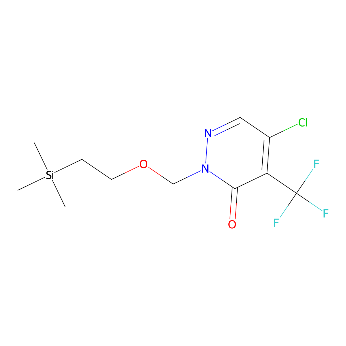 5-Chloro-4-(trifluoromethyl)-2-[[2-(trimethylsilyl)ethoxy]methyl]-2,3-dihydropyridazin-3-one molecular structure, CAS 2379390-64-2
