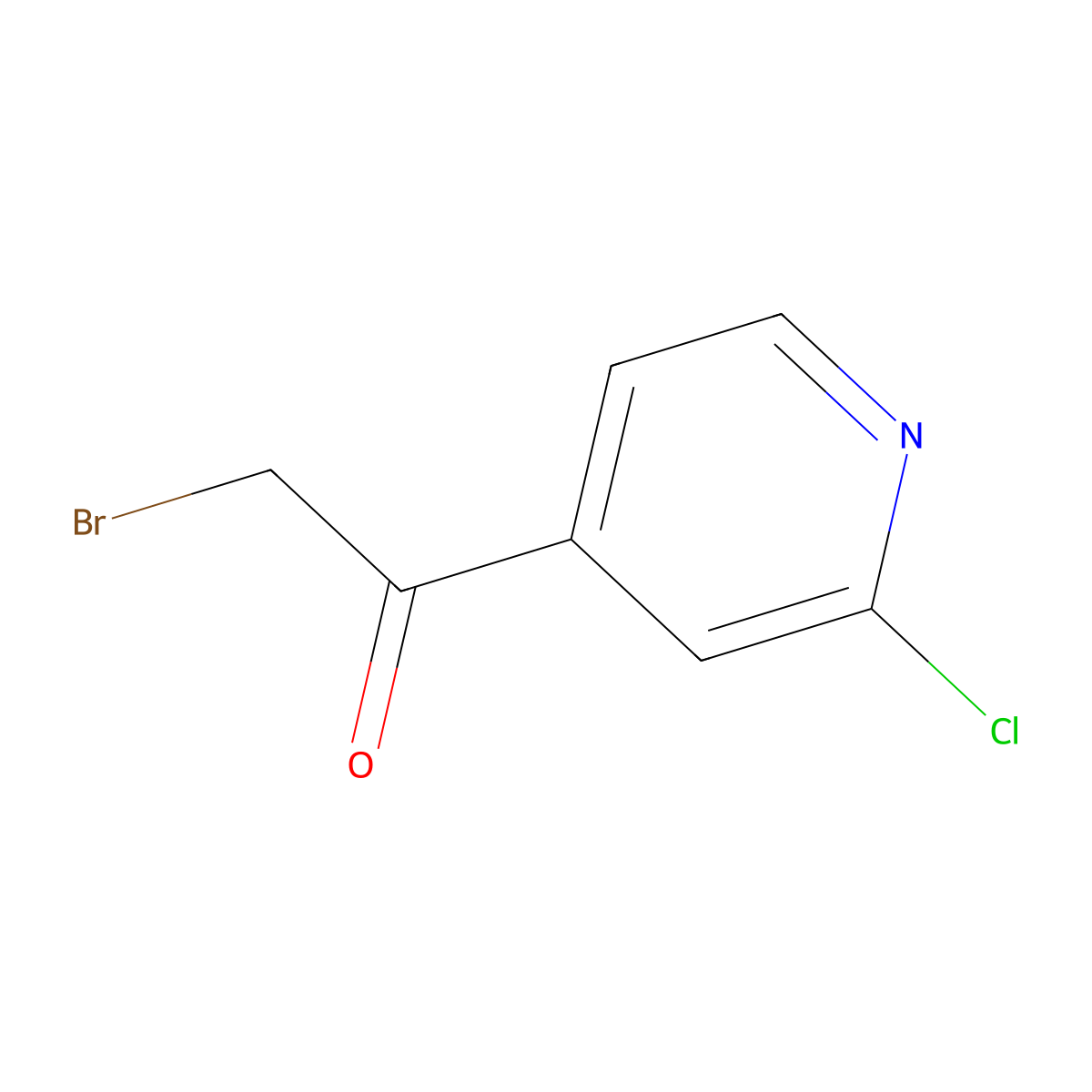 2-Bromo-1-(2-chloropyridin-4-yl)ethanone molecular structure, CAS 23794-16-3