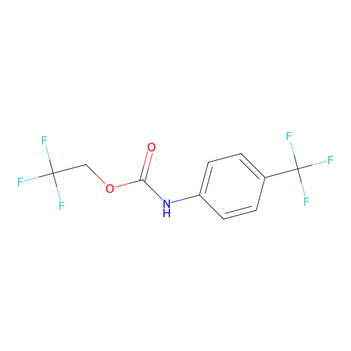 2,2,2-trifluoroethyl N-[4-(trifluoromethyl)phenyl]carbamate molecular structure, CAS 23794-80-1