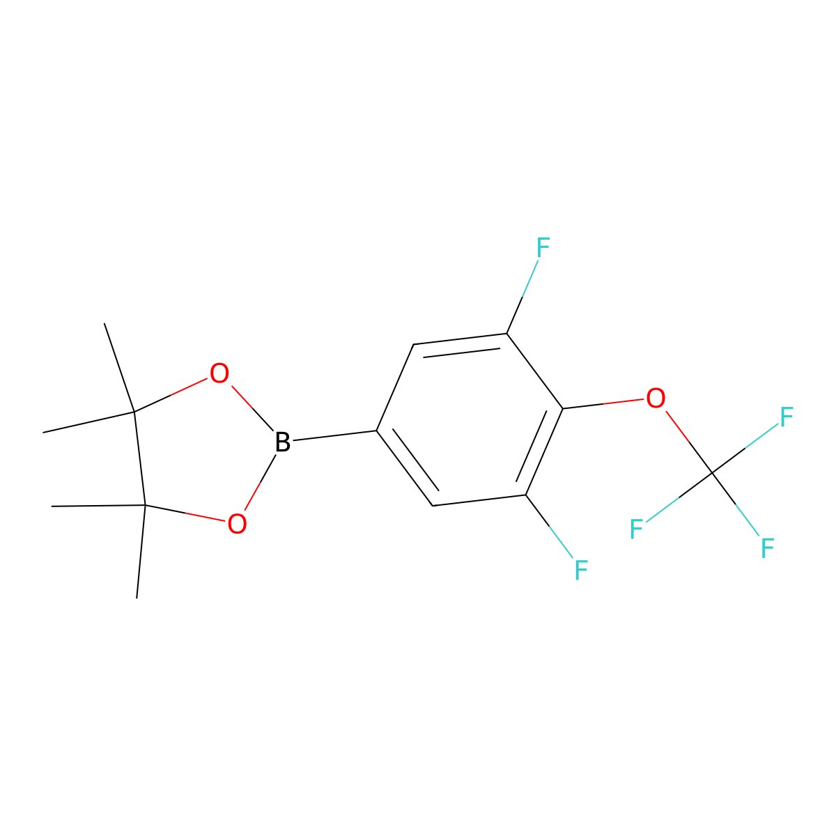 2-(3,5-Difluoro-4-(trifluoromethoxy)phenyl)-4,4,5,5-tetramethyl-1,3,2-dioxaborolane molecular structure, CAS 2379460-31-6