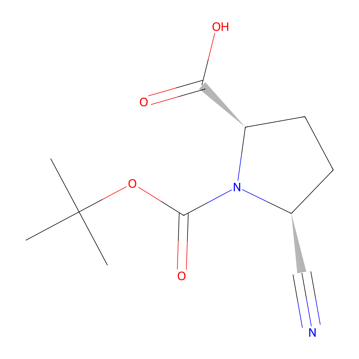 (2S,5R)-1-[(tert-butoxy)carbonyl]-5-cyanopyrrolidine-2-carboxylic acid molecular structure, CAS 2379462-80-1