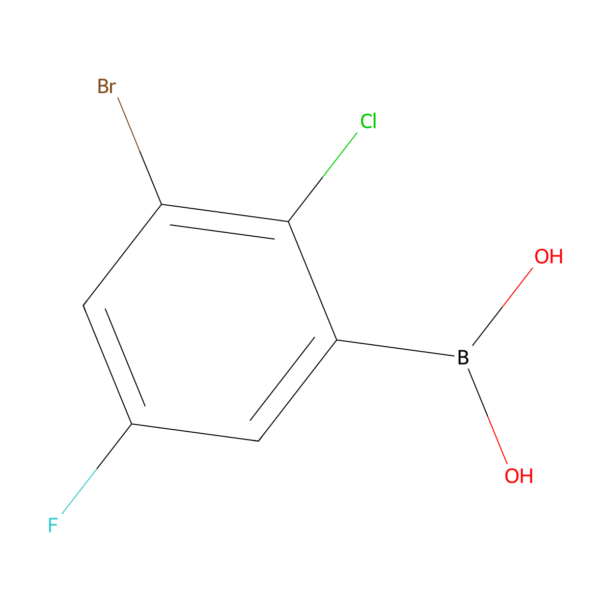 (3-Bromo-2-chloro-5-fluorophenyl)boronic acid molecular structure, CAS 2379538-57-3
