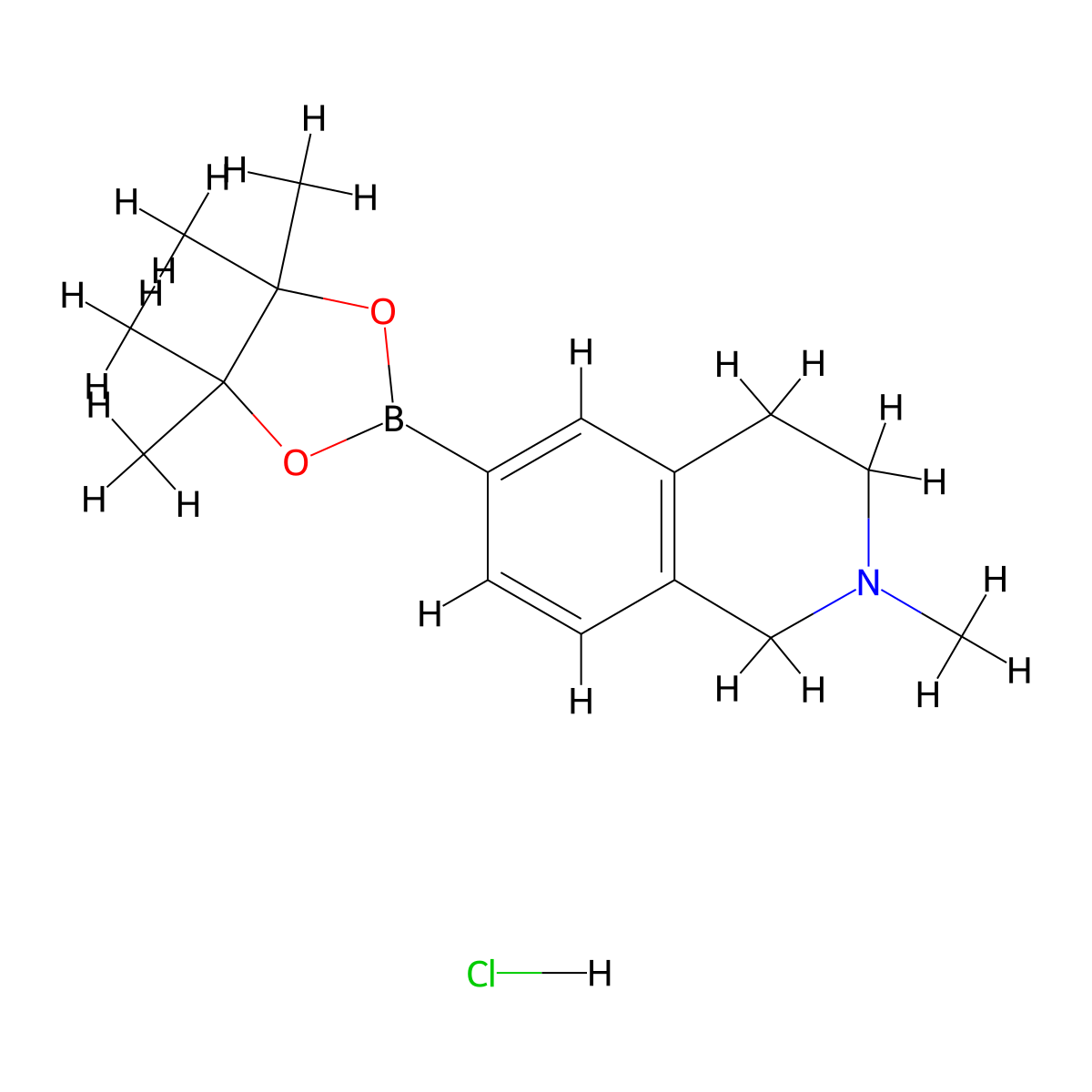 2-Methyl-6-(4,4,5,5-tetramethyl-1,3,2-dioxaborolan-2-yl)-1,2,3,4-tetrahydroisoquinoline hydrochloride molecular structure, CAS 2379550-55-5