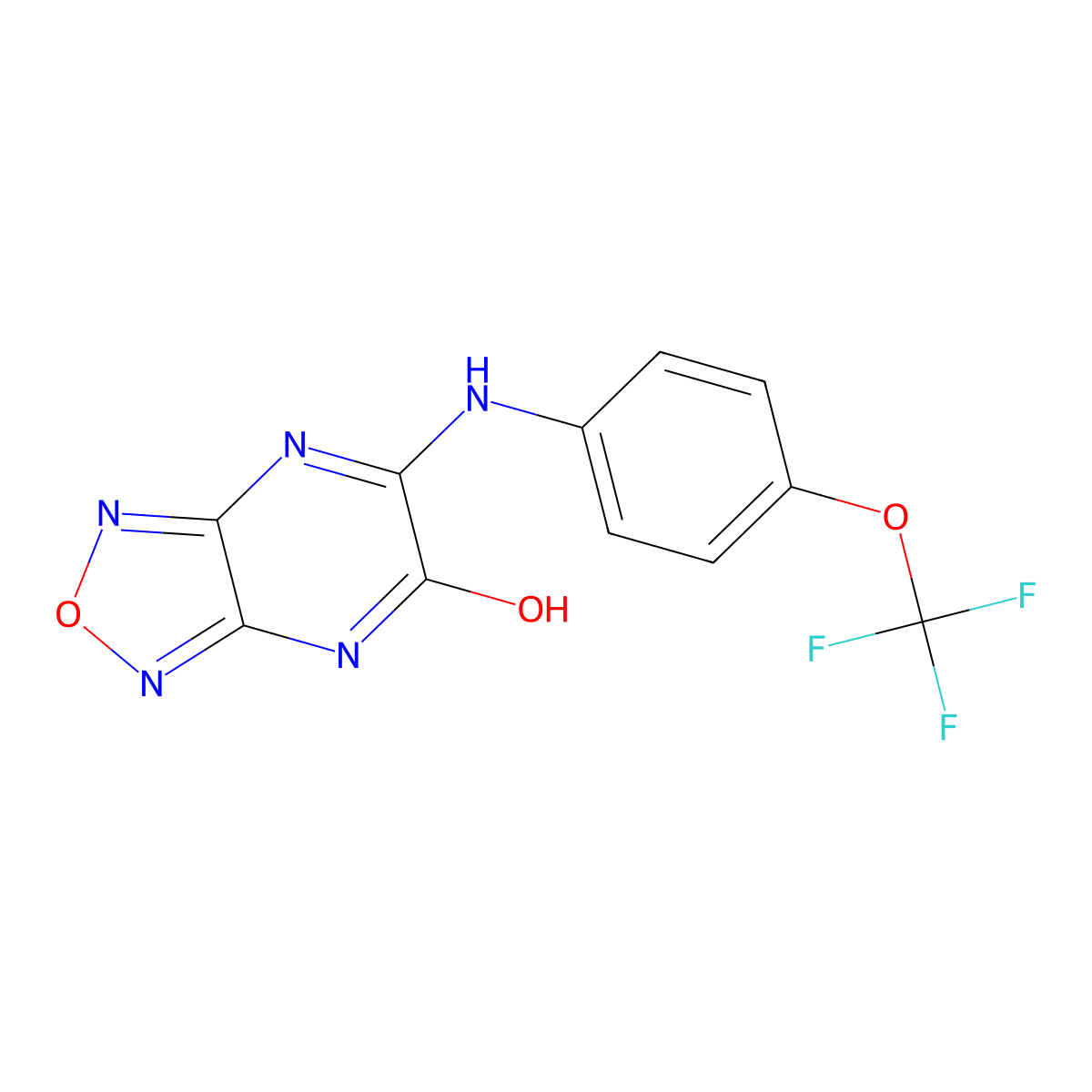 6-[[4-(trifluoromethoxy)phenyl]amino]-[1,2,5]oxadiazolo[3,4-b]pyrazin-5(3H)-one molecular structure, CAS 2379550-82-8