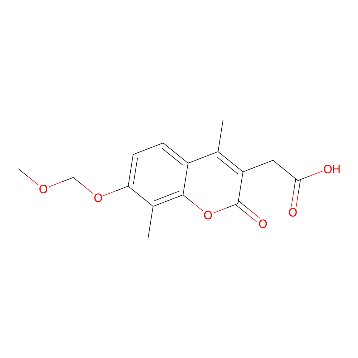 2-(7-(methoxymethoxy)-4,8-dimethyl-2-oxo-2H-chromen-3-yl)acetic acid molecular structure, CAS 2379553-85-0