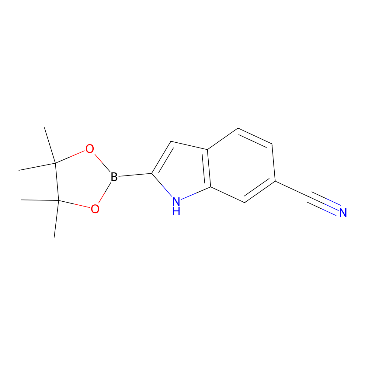 6-Cyano-1H-indole-2-boronic acid pinacol ester molecular structure, CAS 2379560-76-4