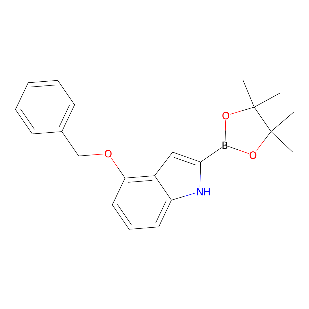 4-Benzyloxy-1H-indole-boronic acid pinacol ester molecular structure, CAS 2379560-78-6