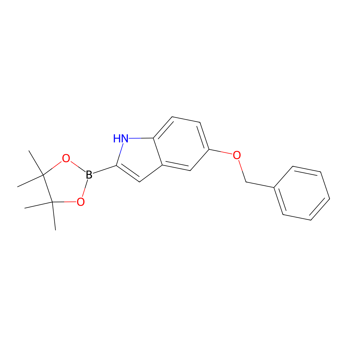 5-Benzyloxy-1H-indole-2-boronic acid pinacol ester molecular structure, CAS 2379560-79-7