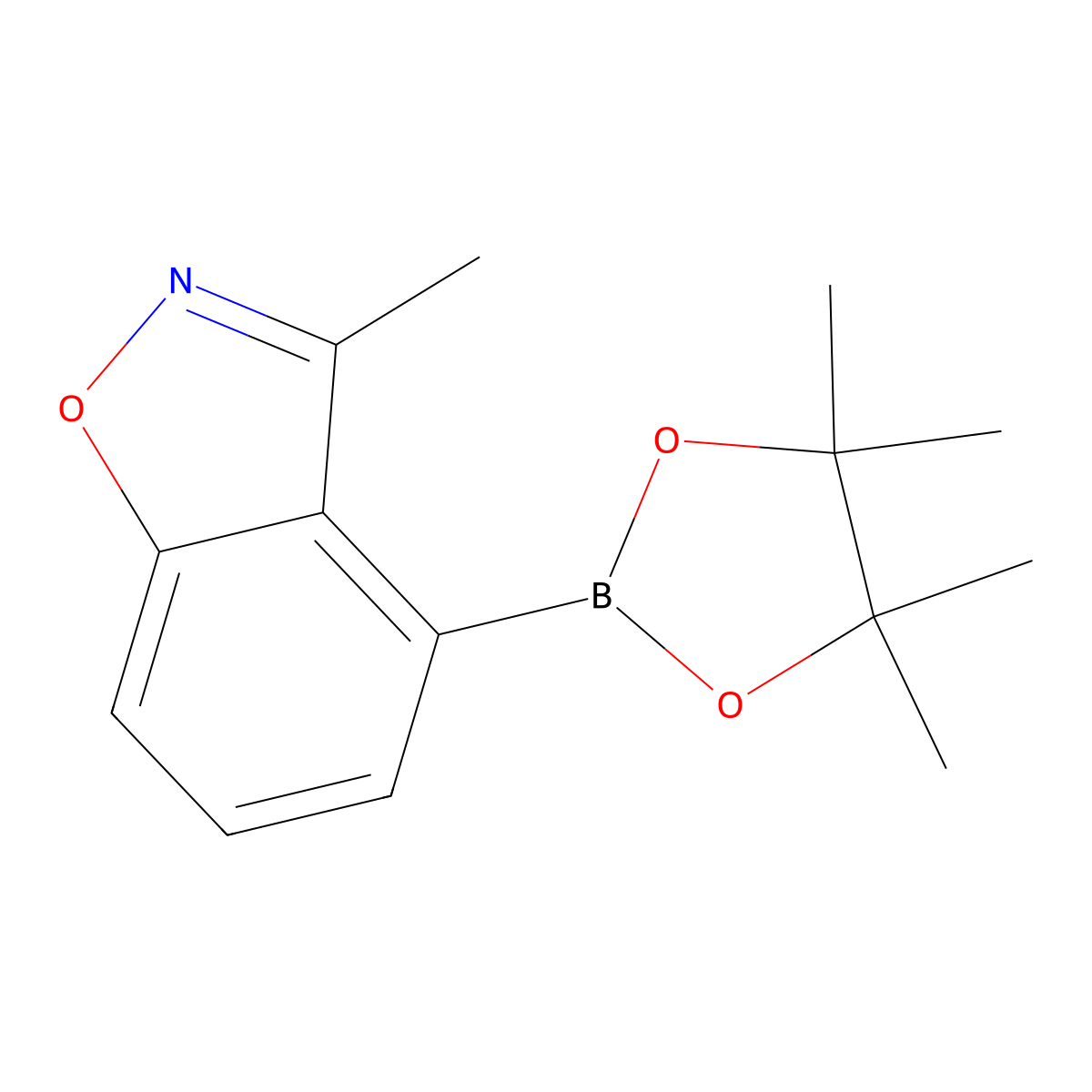 3-Methyl-benzo[d]isoxazole-4-boroniic acid pinacol ester molecular structure, CAS 2379560-81-1