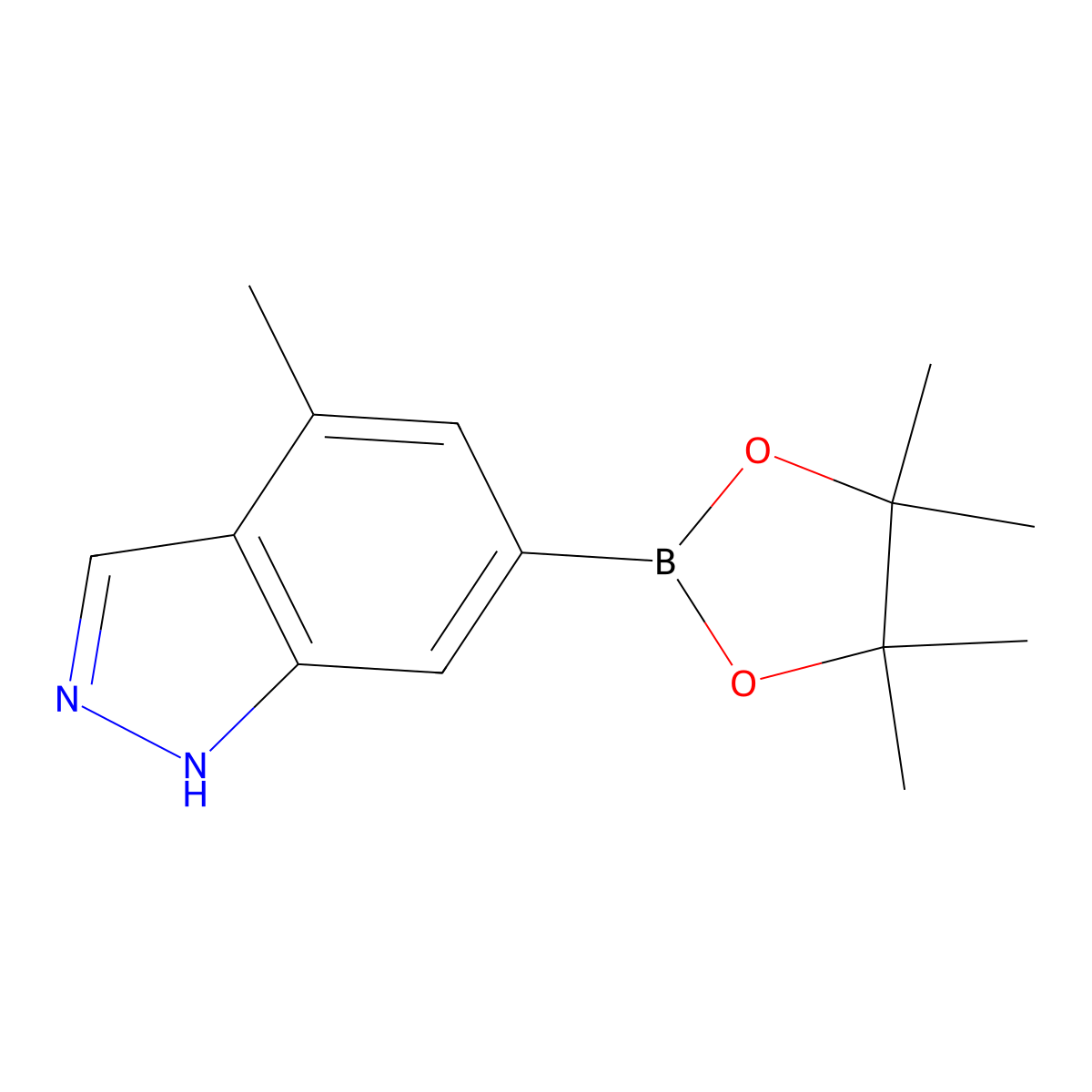 4-Methyl-6-(4,4,5,5-tetramethyl-[1,3,2]dioxaborolan-2-yl)-1H-indazole molecular structure, CAS 2379560-82-2