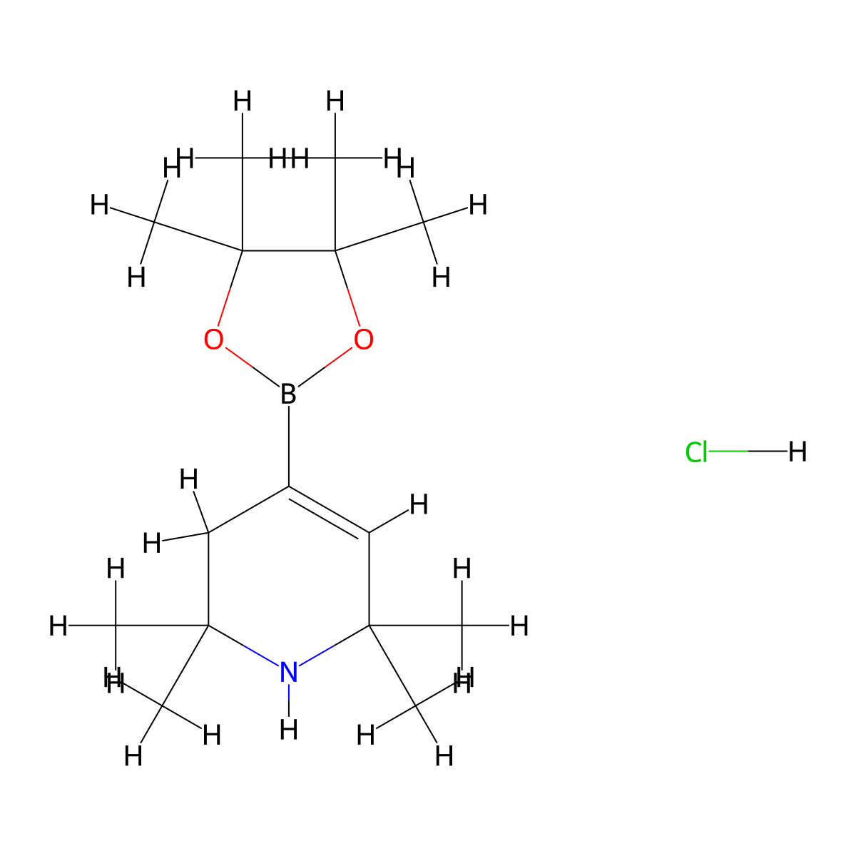 2,2,6,6-Tetramethyl-1,2,3,6-tetrahydro-4-pyridineboronic acid pinacol ester hydrochloride molecular structure, CAS 2379560-83-3