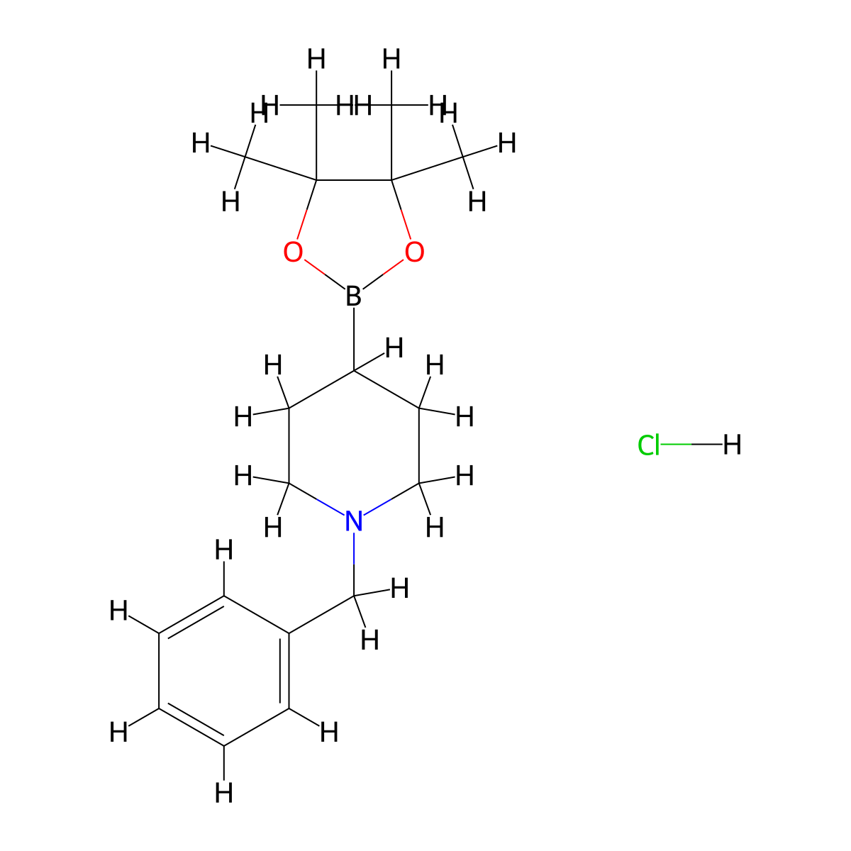 1-Benzyl-piperidine-4-boronic acid pinacol ester hydrochloride molecular structure, CAS 2379560-88-8