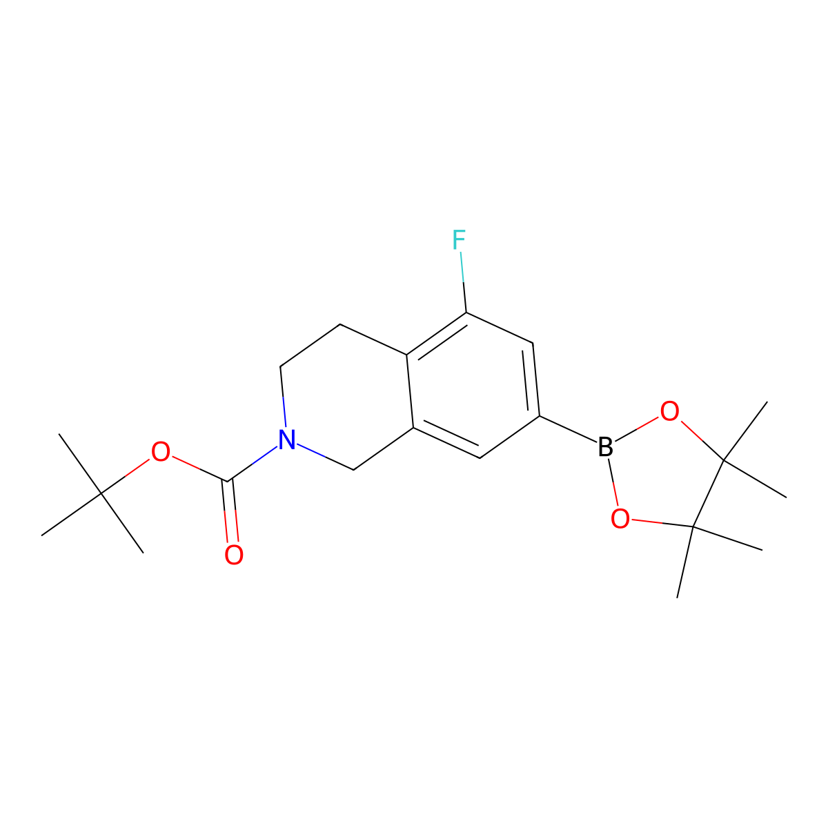 2-Boc-5-Fluoro-1,2,3,4-tetrahydro-isoquinoline-7-boronic acid pinacol ester molecular structure, CAS 2379560-94-6