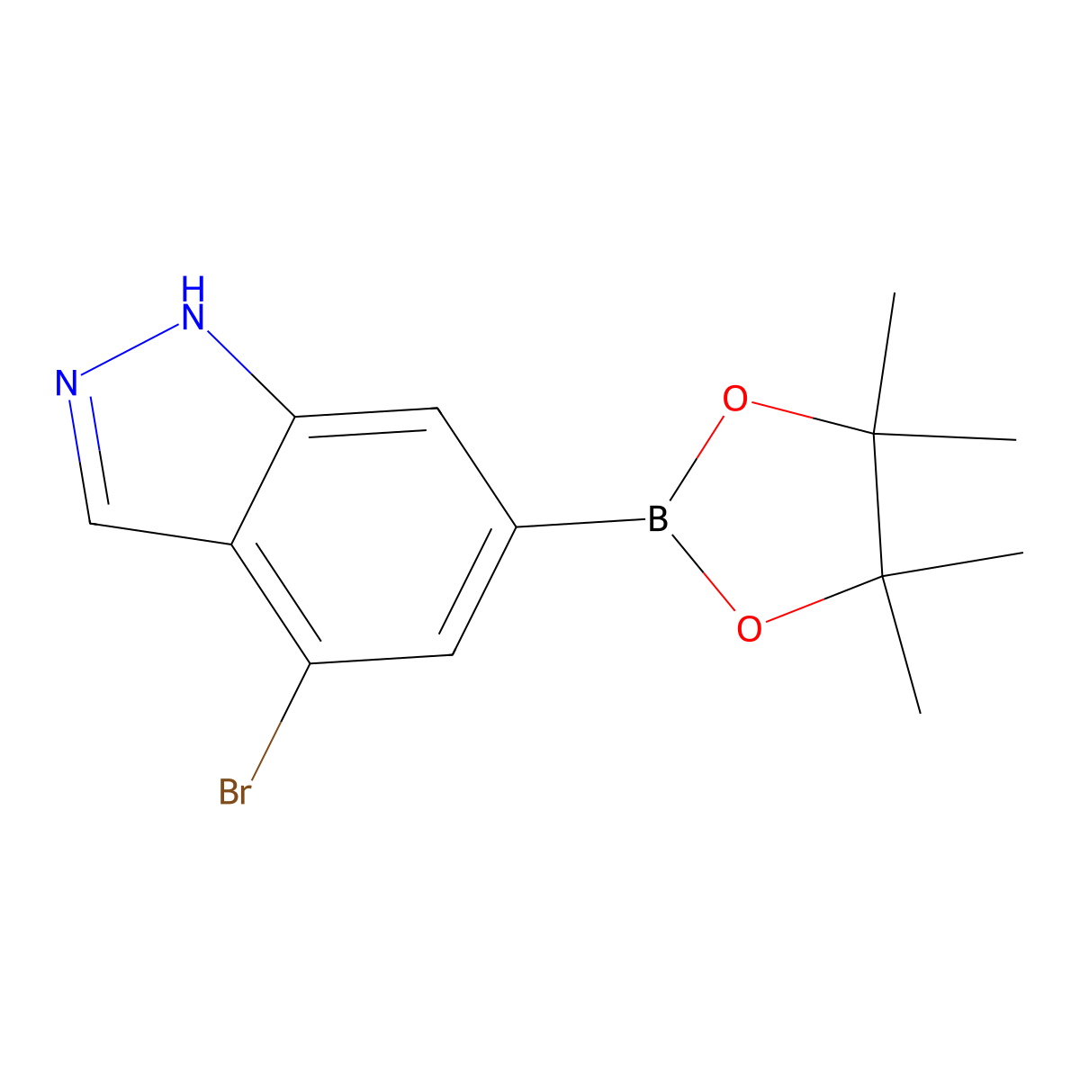 4-Bromo-1H-indazole-6-boronic acid pinacol ester molecular structure, CAS 2379560-97-9
