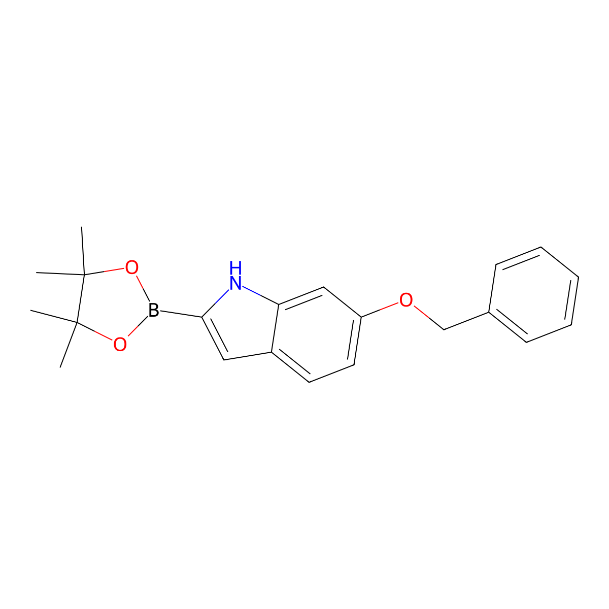 6-Benzyloxy-1H-indole-2-boronic acid pinacol ester molecular structure, CAS 2379560-99-1