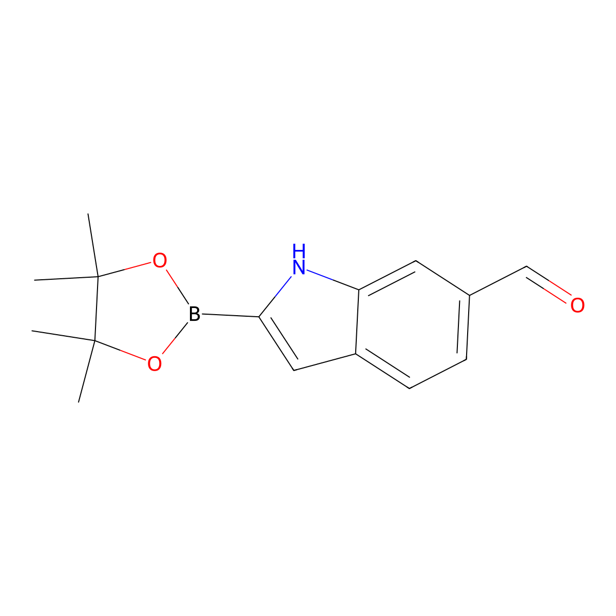 6-Formyl-1H-indole-2-boronic acid pinacol ester molecular structure, CAS 2379561-02-9