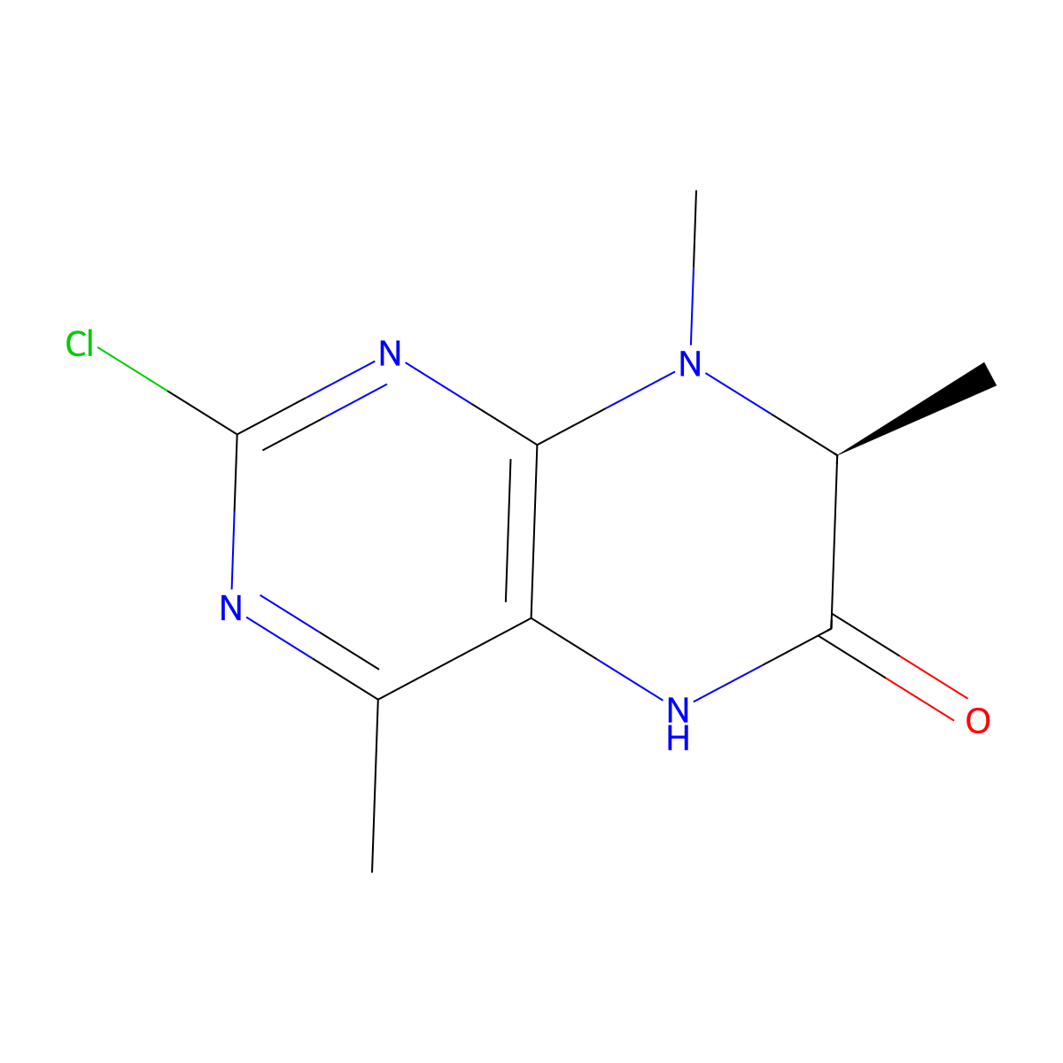 (7S)-2-chloro-4,7,8-trimethyl-5,6,7,8-tetrahydropteridin-6-one molecular structure, CAS 2379583-81-8
