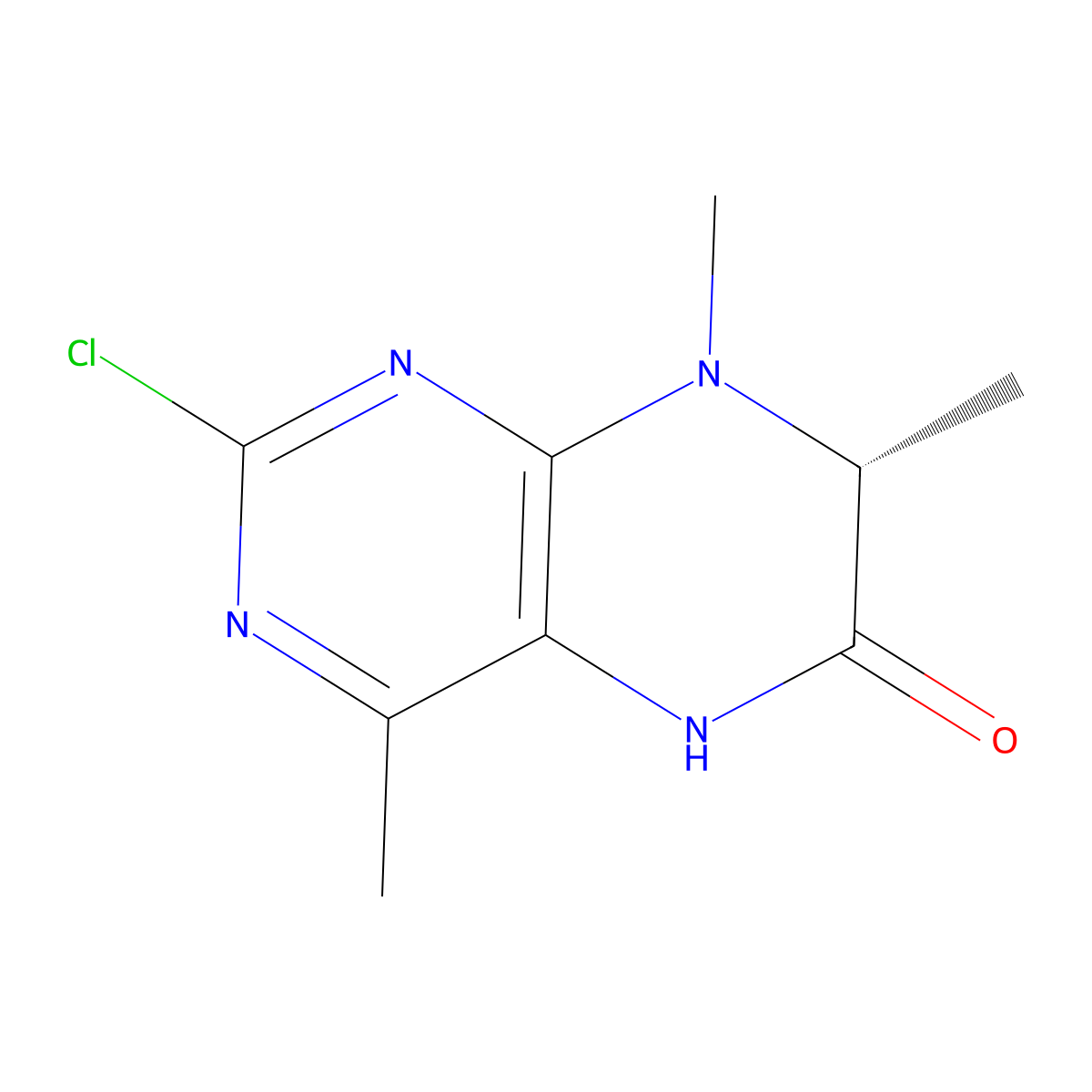 (7R)-2-chloro-4,7,8-trimethyl-5,6,7,8-tetrahydropteridin-6-one molecular structure, CAS 2379590-57-3