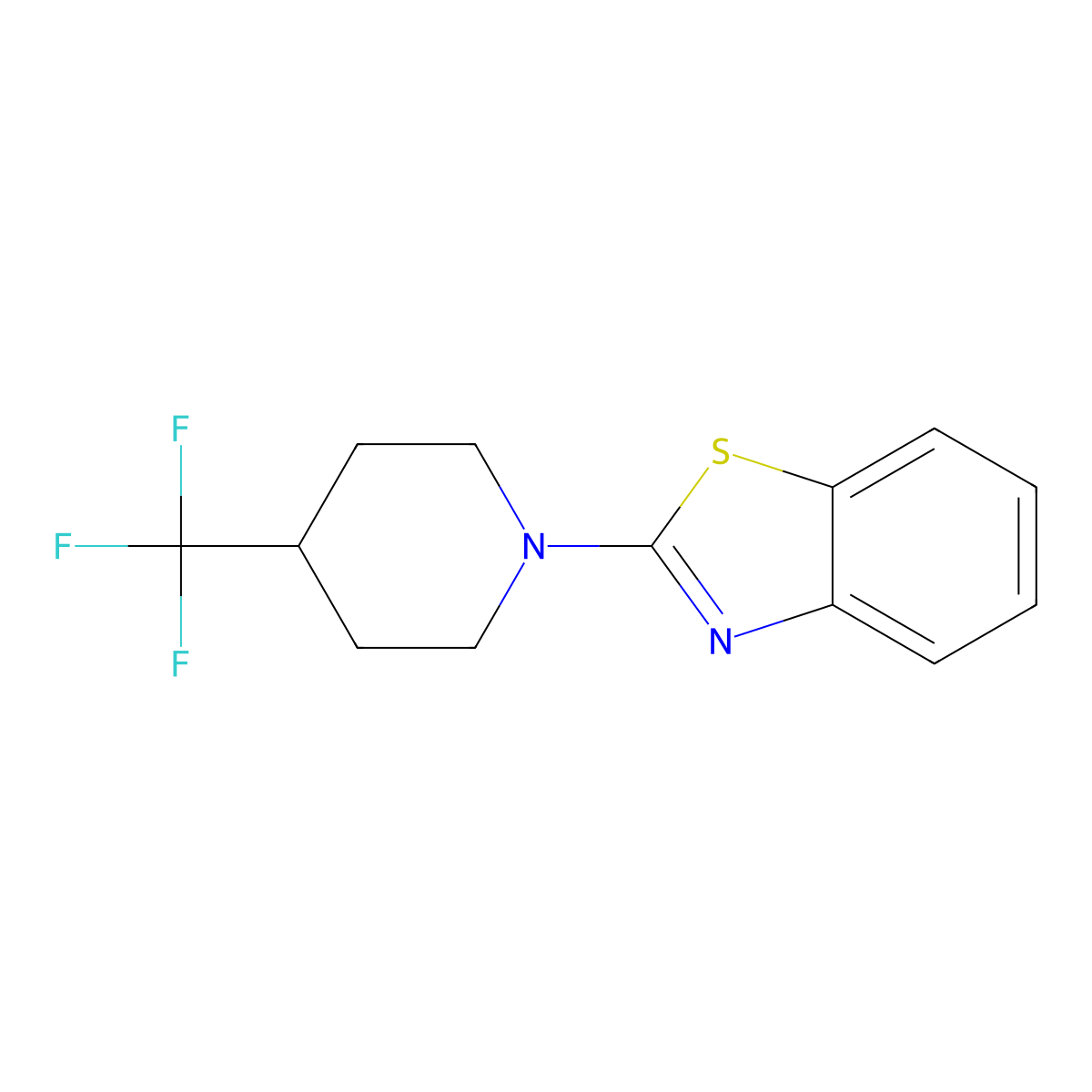 2-[4-(Trifluoromethyl)piperidin-1-yl]-1,3-benzothiazole molecular structure, CAS 2379623-51-3
