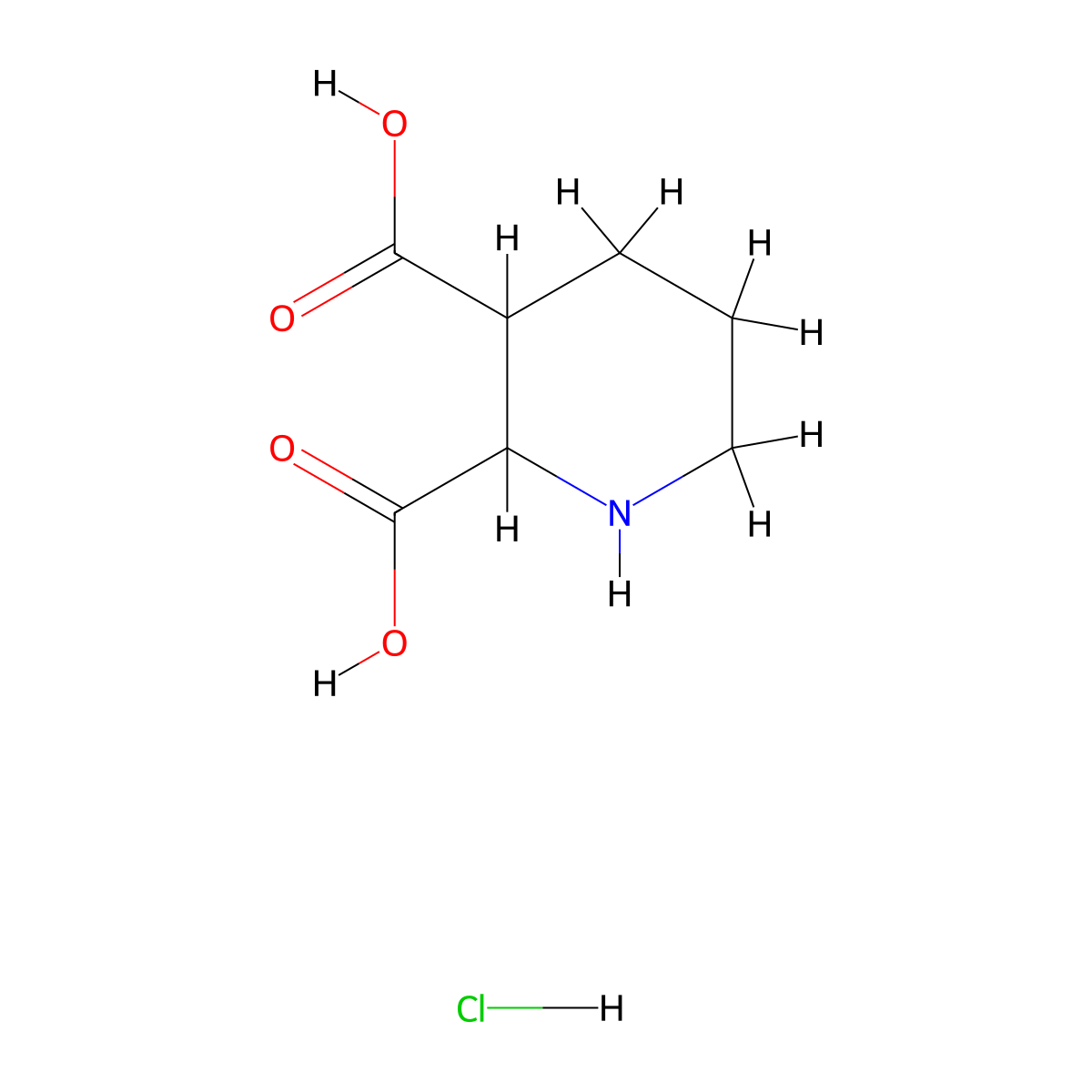 Piperidine-2,3-dicarboxylic acid hydrochloride molecular structure, CAS 2379651-40-6